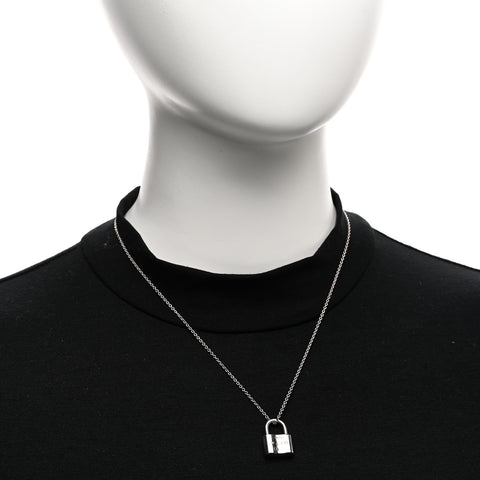 Sterling Silver 1837 Lock Charm Pendant Necklace