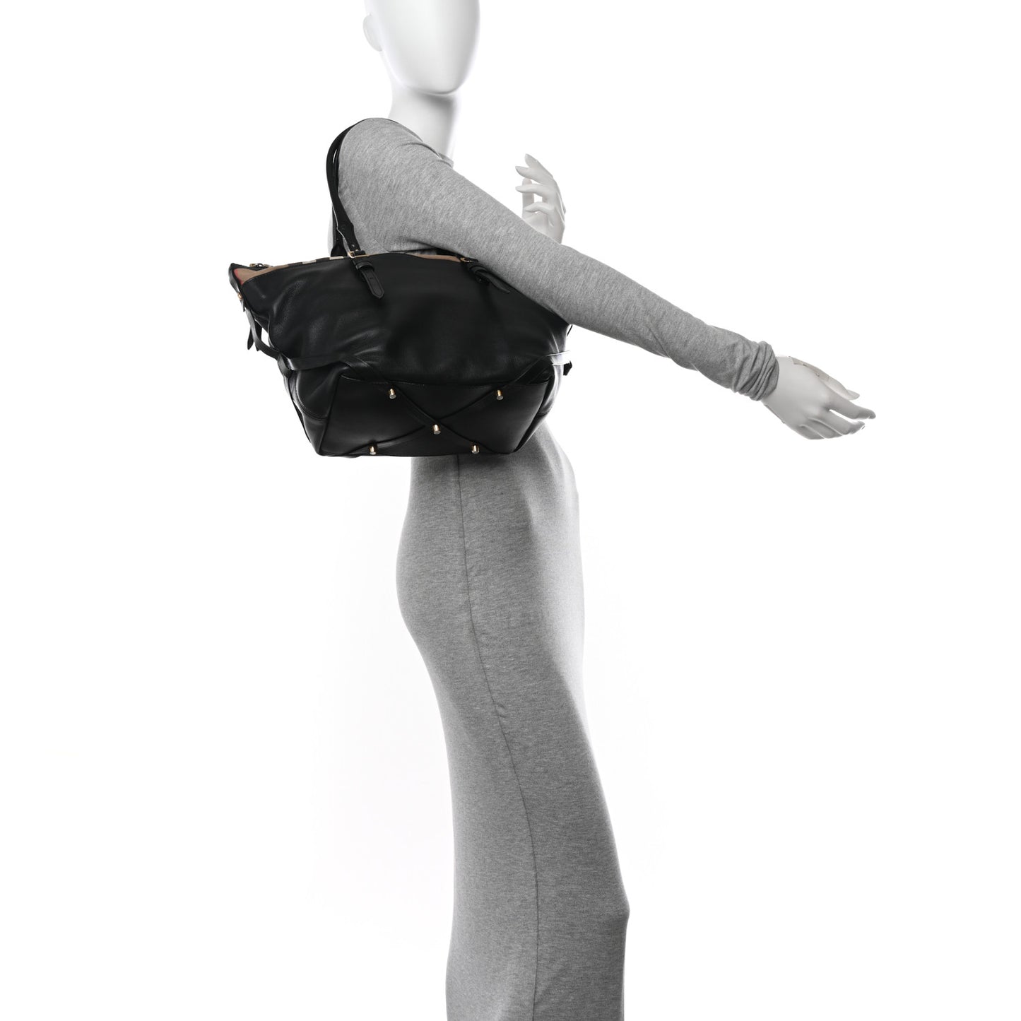 Calfskin House Check Small Salisbury Tote Black