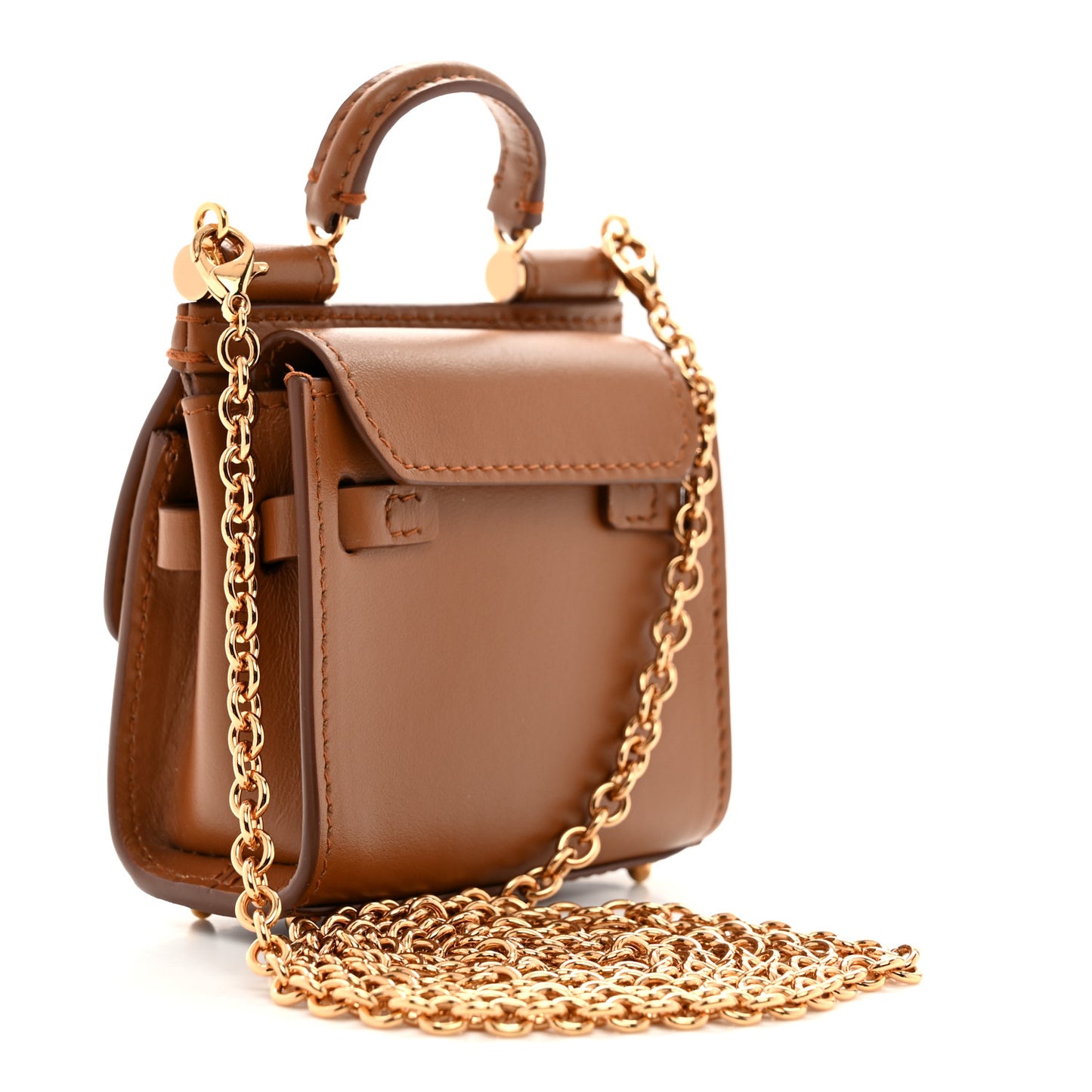 Calfskin Micro 58 Miss Sicily Satchel Brown