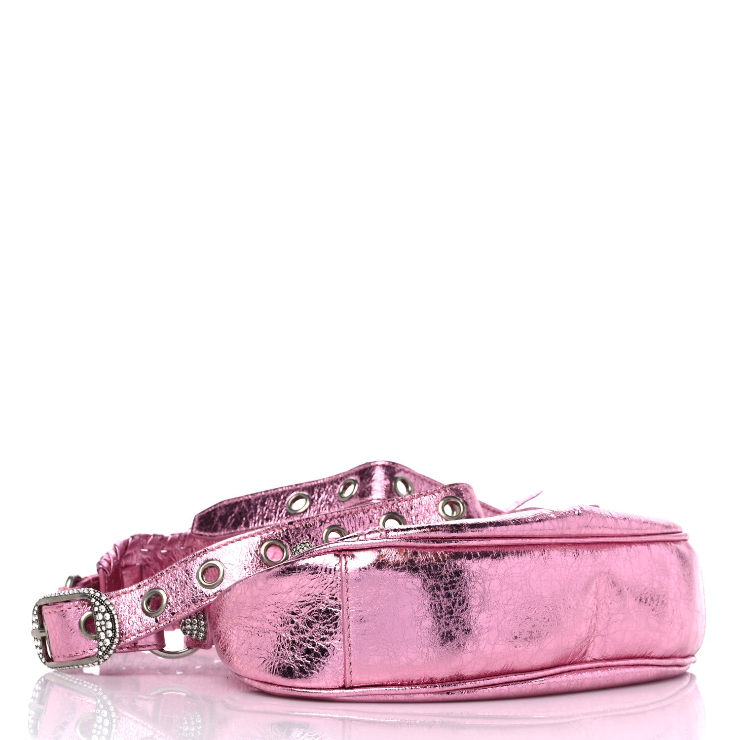 Balenciaga Metallic Agneau Arena Crystal Le Cagole Shoulder Bag XS Met Pink 5 of 10