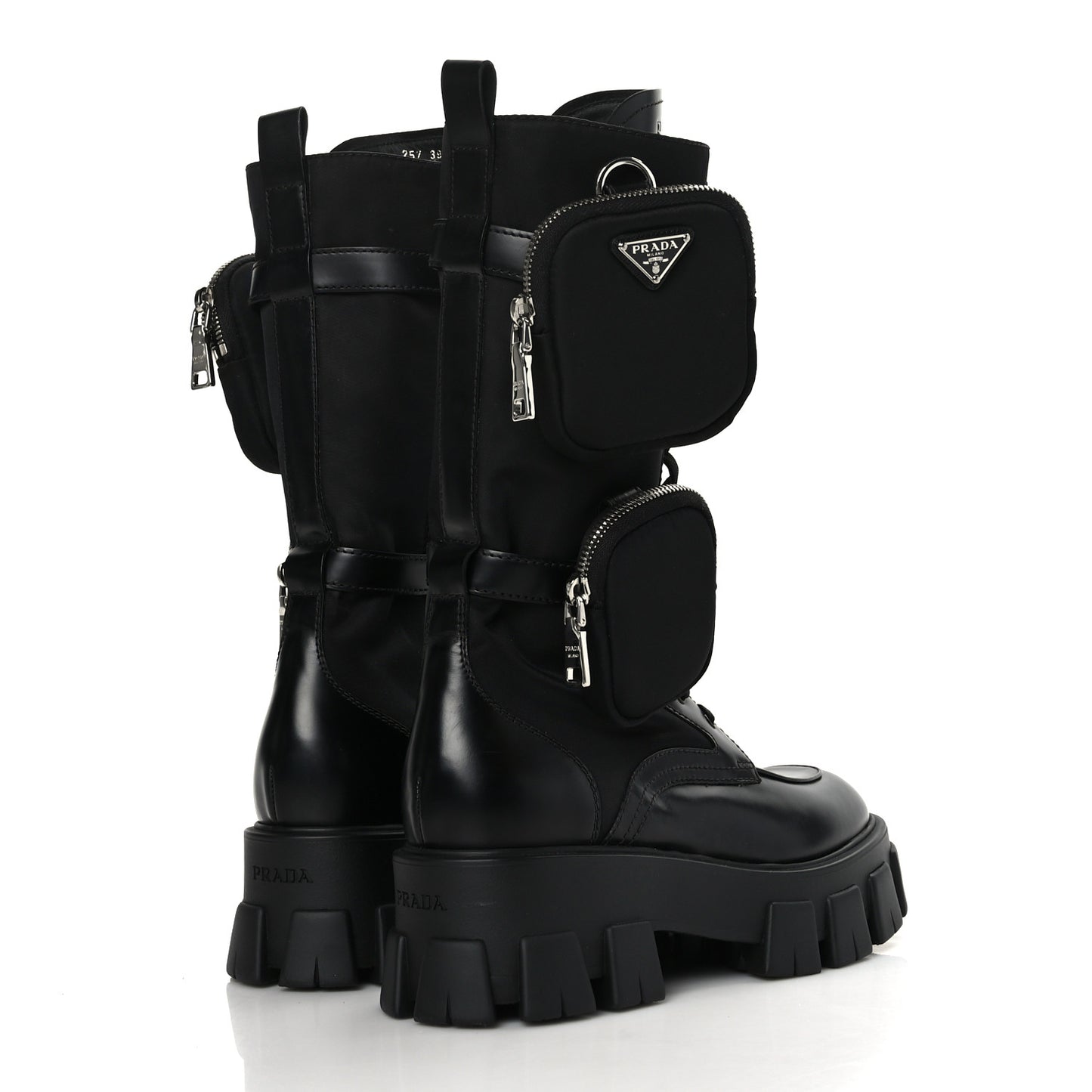 Spazzolato Rois Re-Nylon Metal Triangle Logo Monolith Pouch Pocket 55mm Tall Combat Boots 39.5 Black