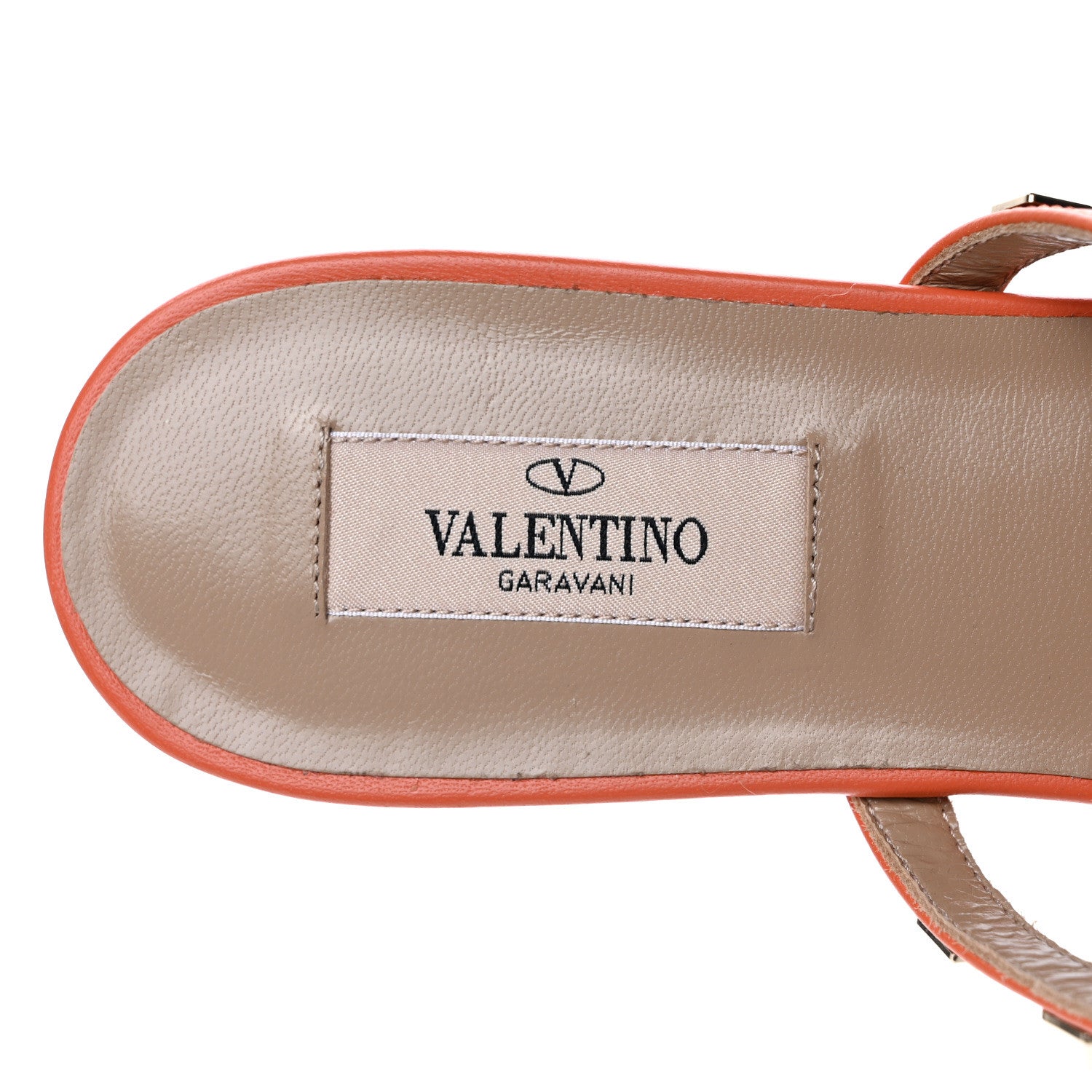 Valentino Garavani Nappa Rockstud Caged Flat Slide Sandals 39.5 Orange Zest 7 of 8