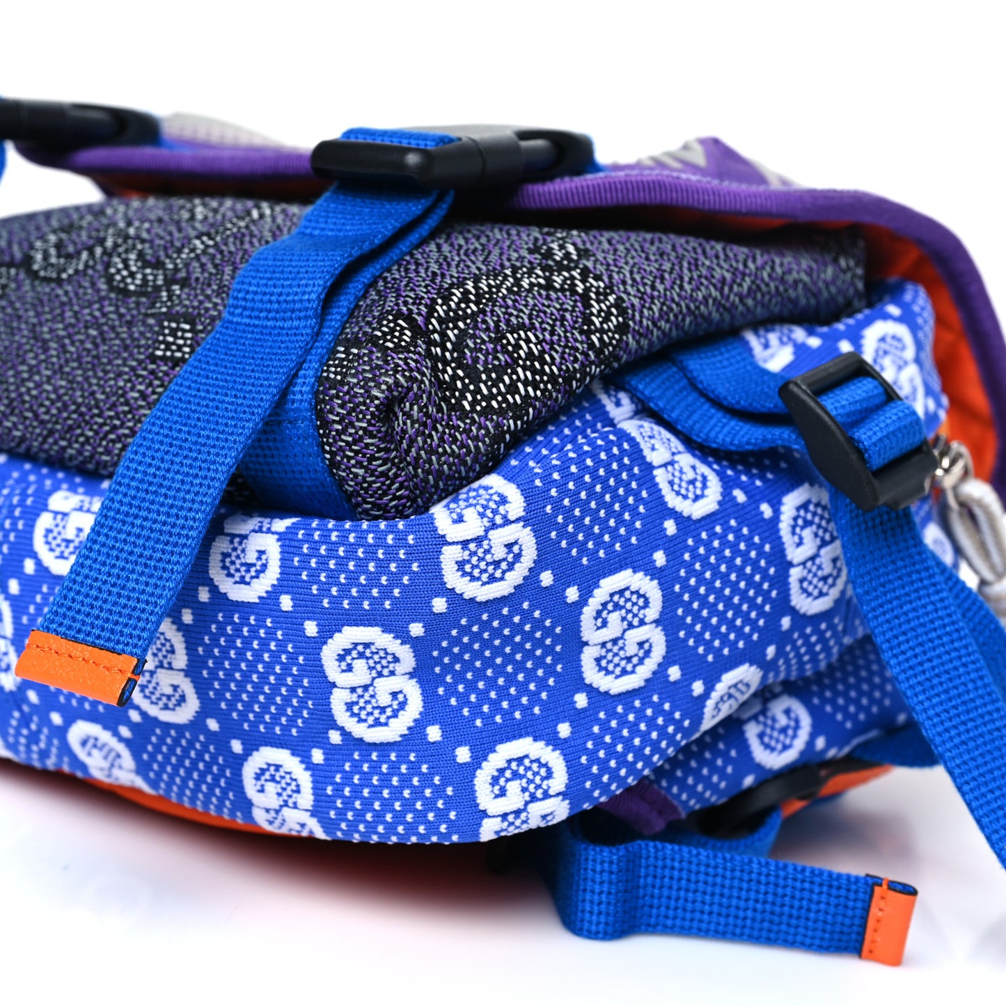 Jersey GG Monogram All Over Sporty Flap Backpack Blue Multicolor