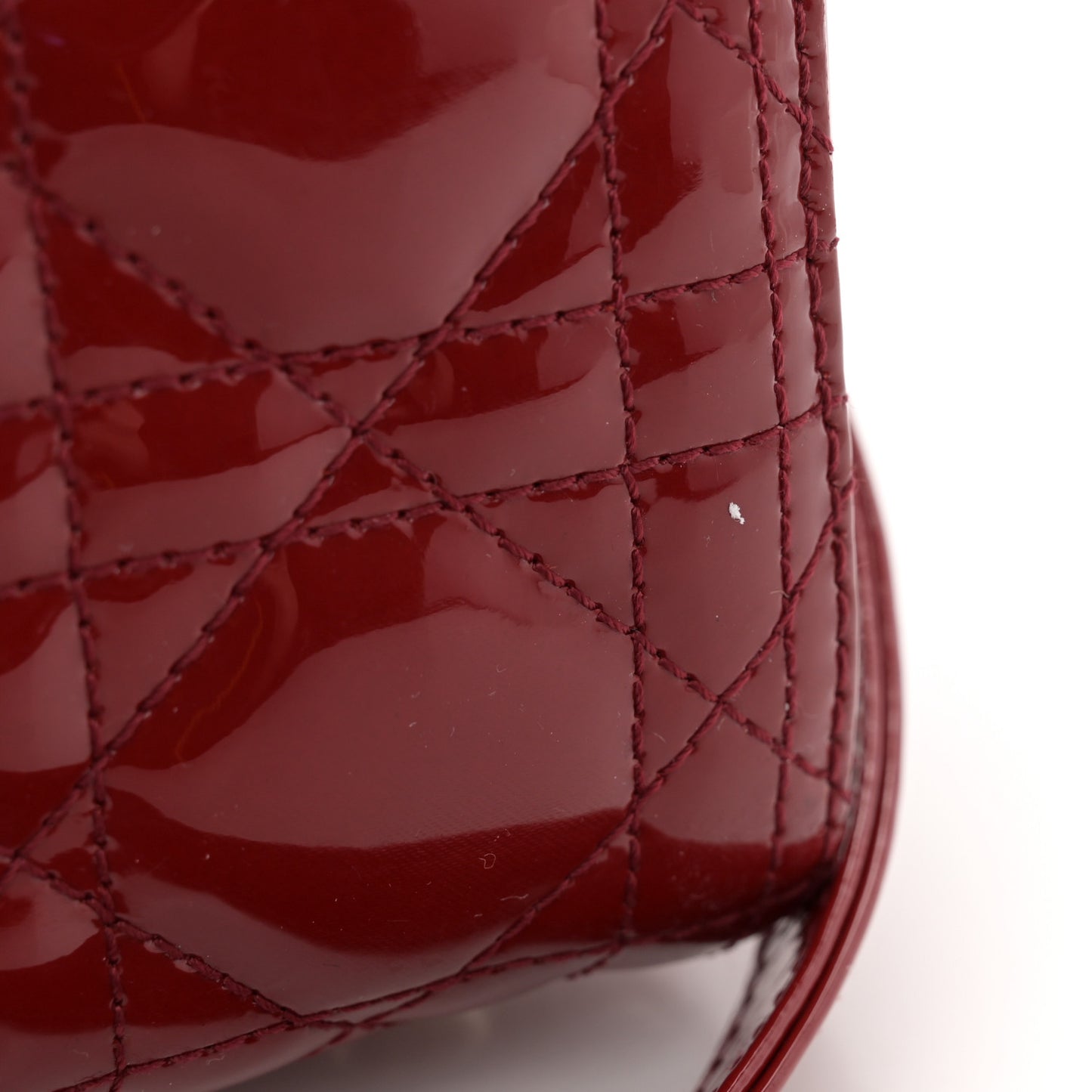 Patent Cannage Large Lady Dior Red