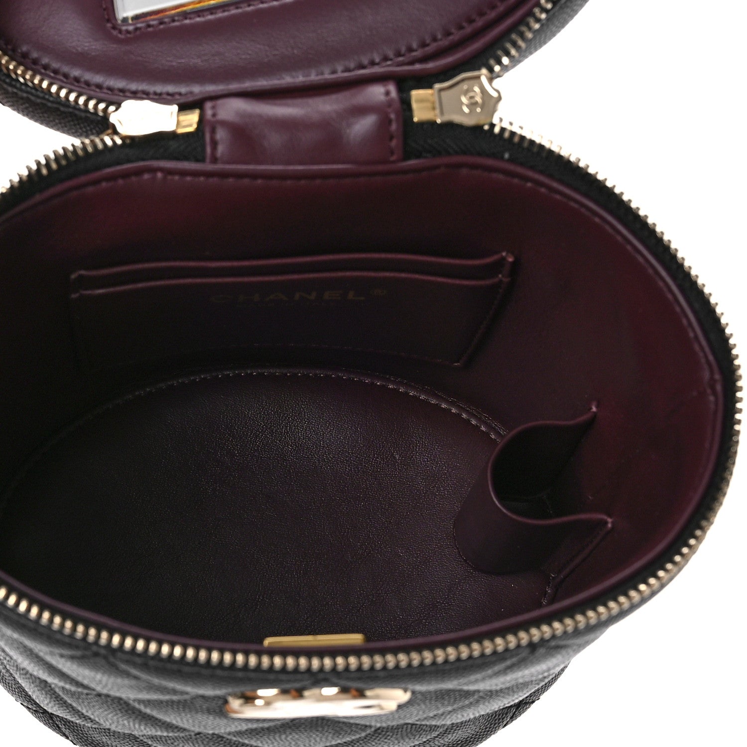 Chanel Caviar Quilted Small Top Handle Vanity Case With Chain Black 5 of 9