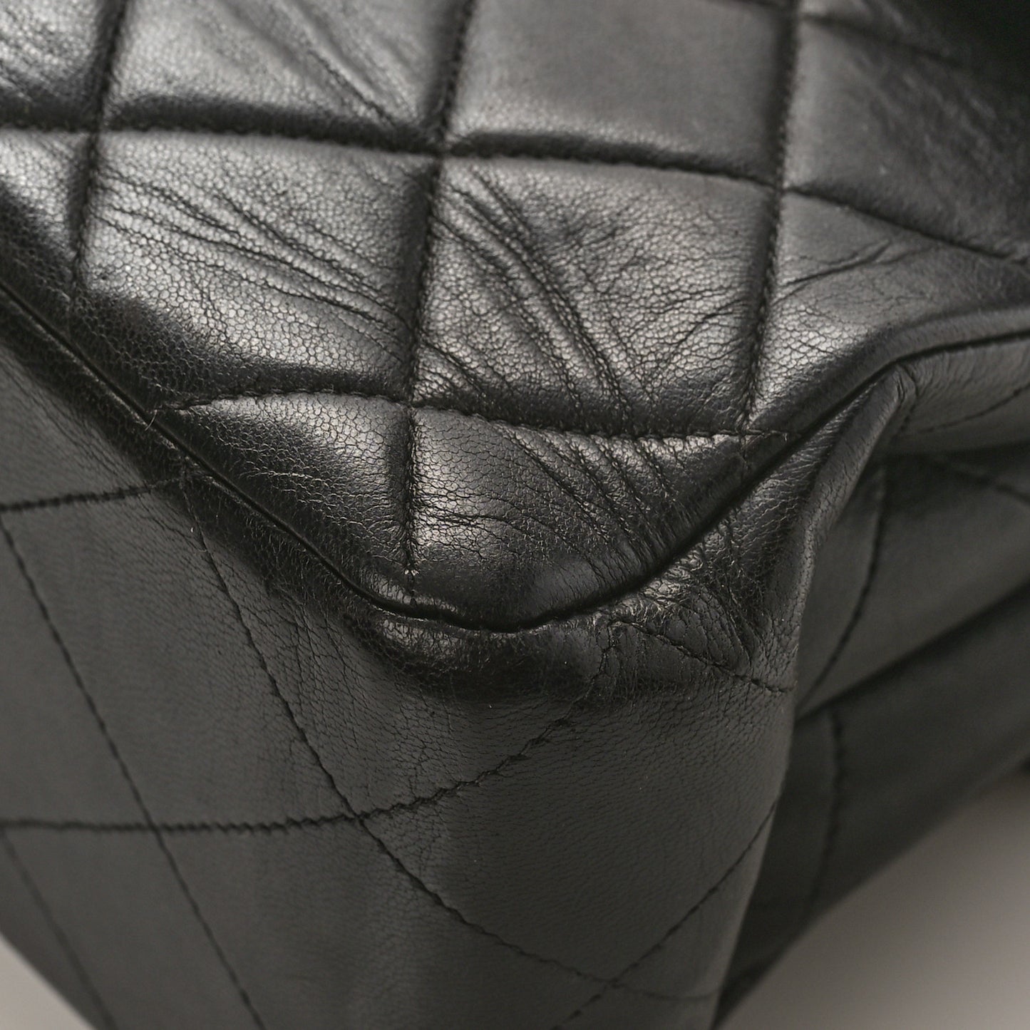 Lambskin Quilted Jumbo Double Sided Flap Black