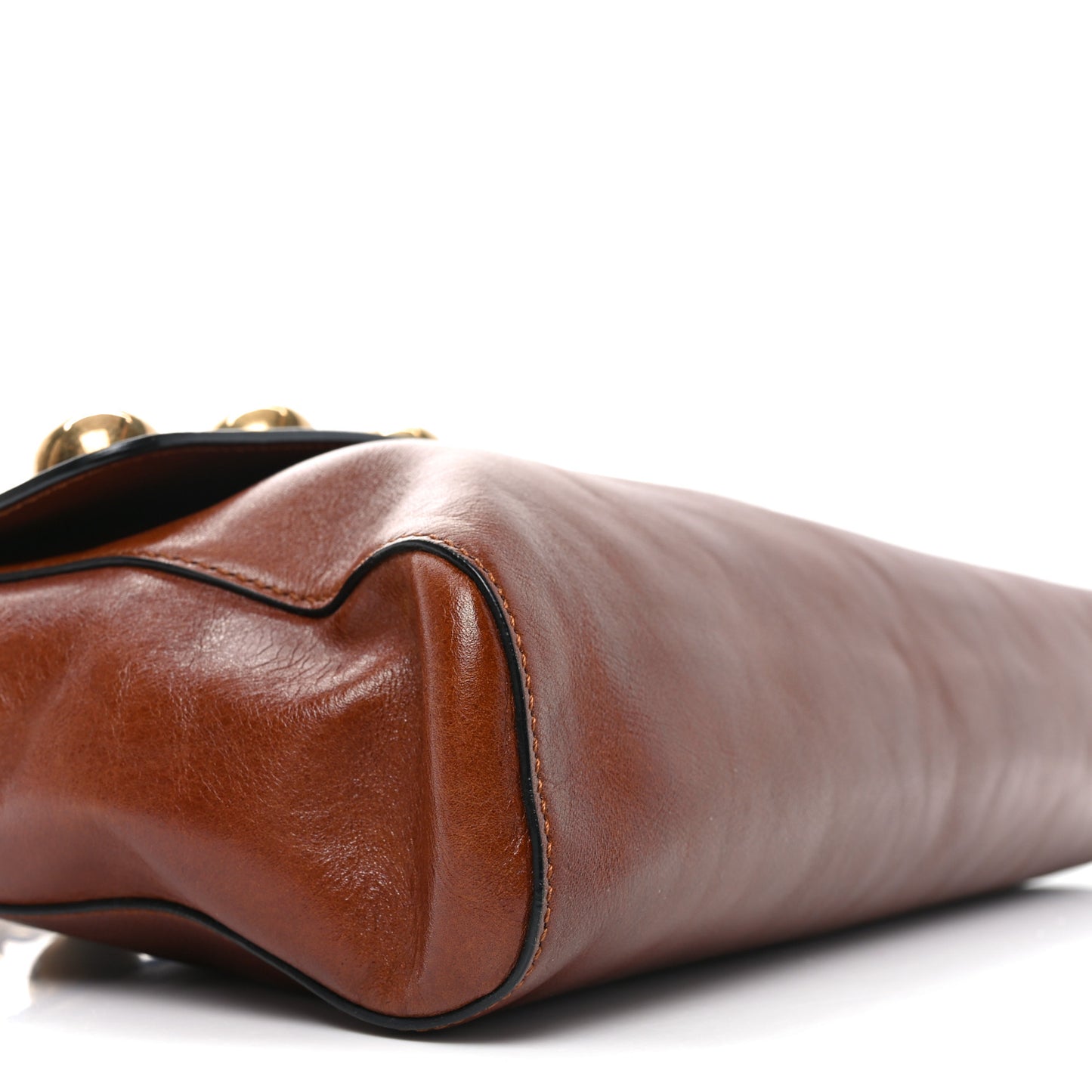 Goatskin Grommet Gotham Shoulder Bag Chestnut