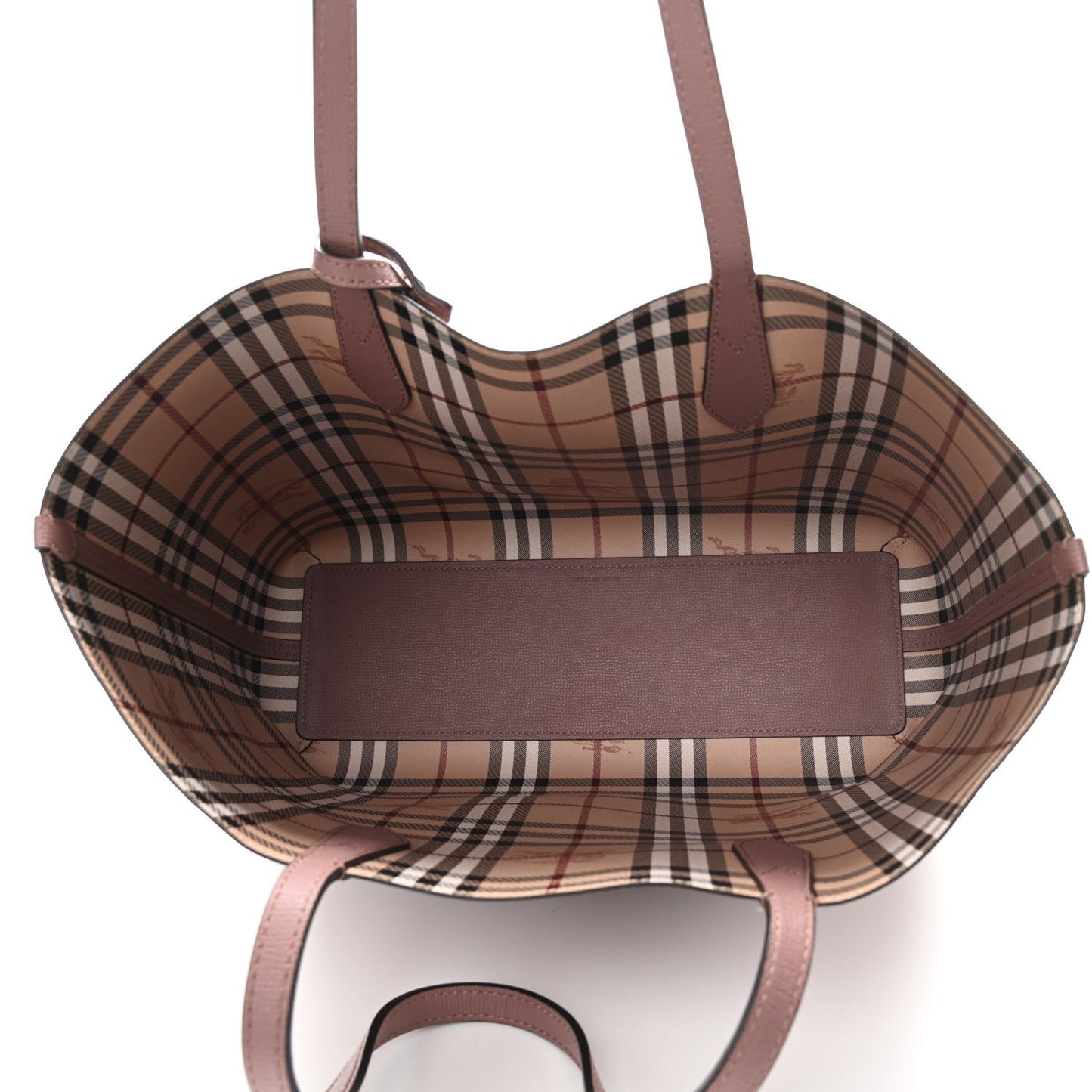 Grainy Calfskin Haymarket Check Medium Reversible Tote Light Elderberry