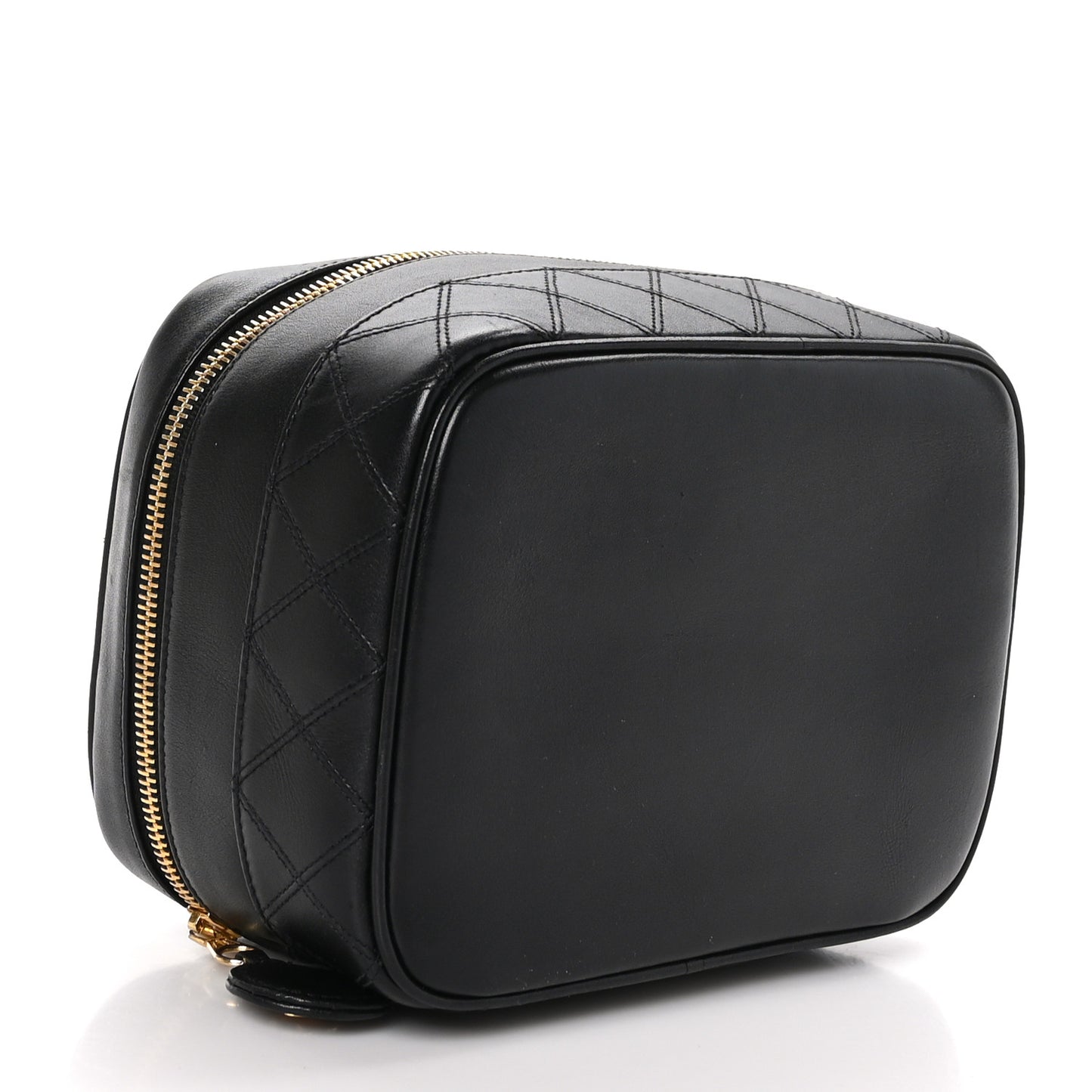 Lambskin Vanity Cosmetic Case Black