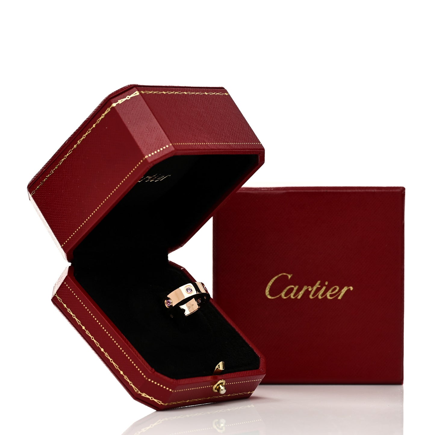 18K Pink Gold 6 Pink Sapphire 5.5mm LOVE Ring 51 5.75