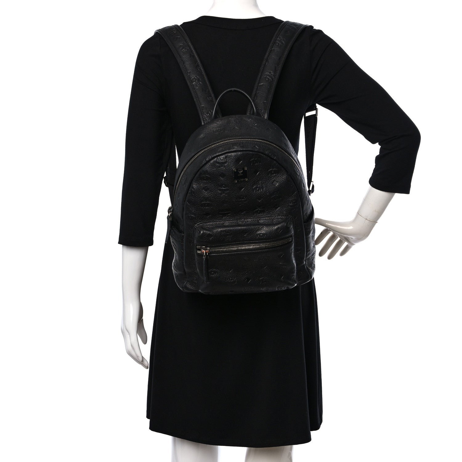 MCM Calfskin Ottomar Small Stark Backpack Black 2 of 11