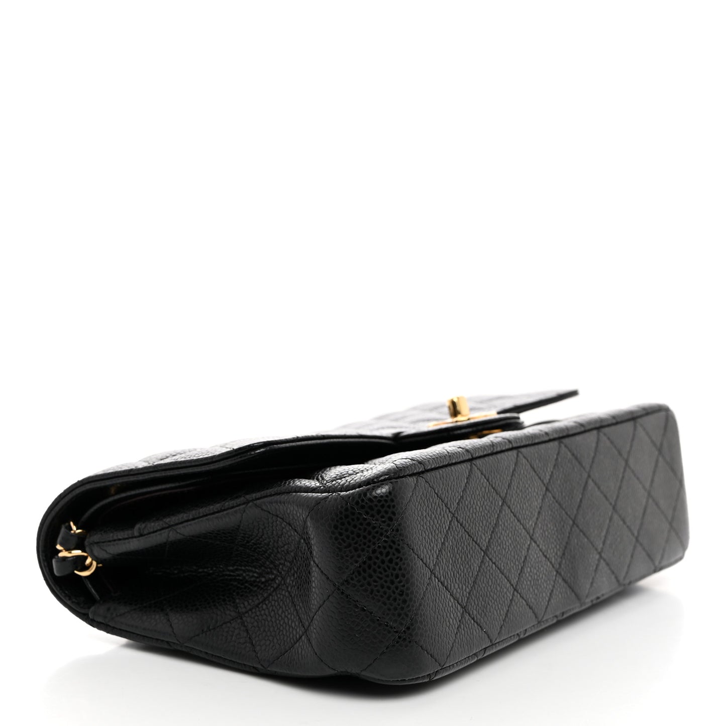 Caviar Quilted Medium Double Flap Black