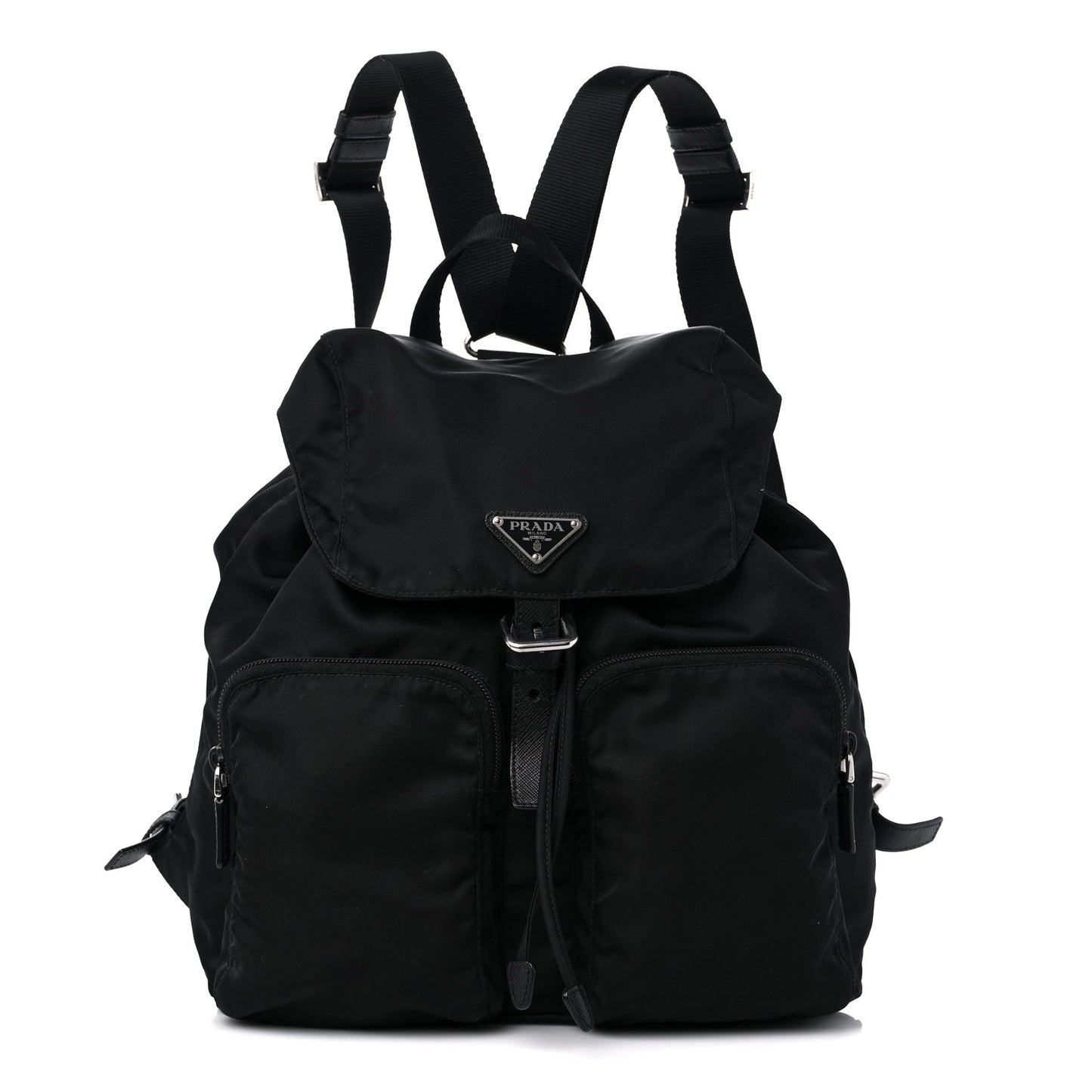 Tessuto Nylon Saffiano Medium Backpack Black