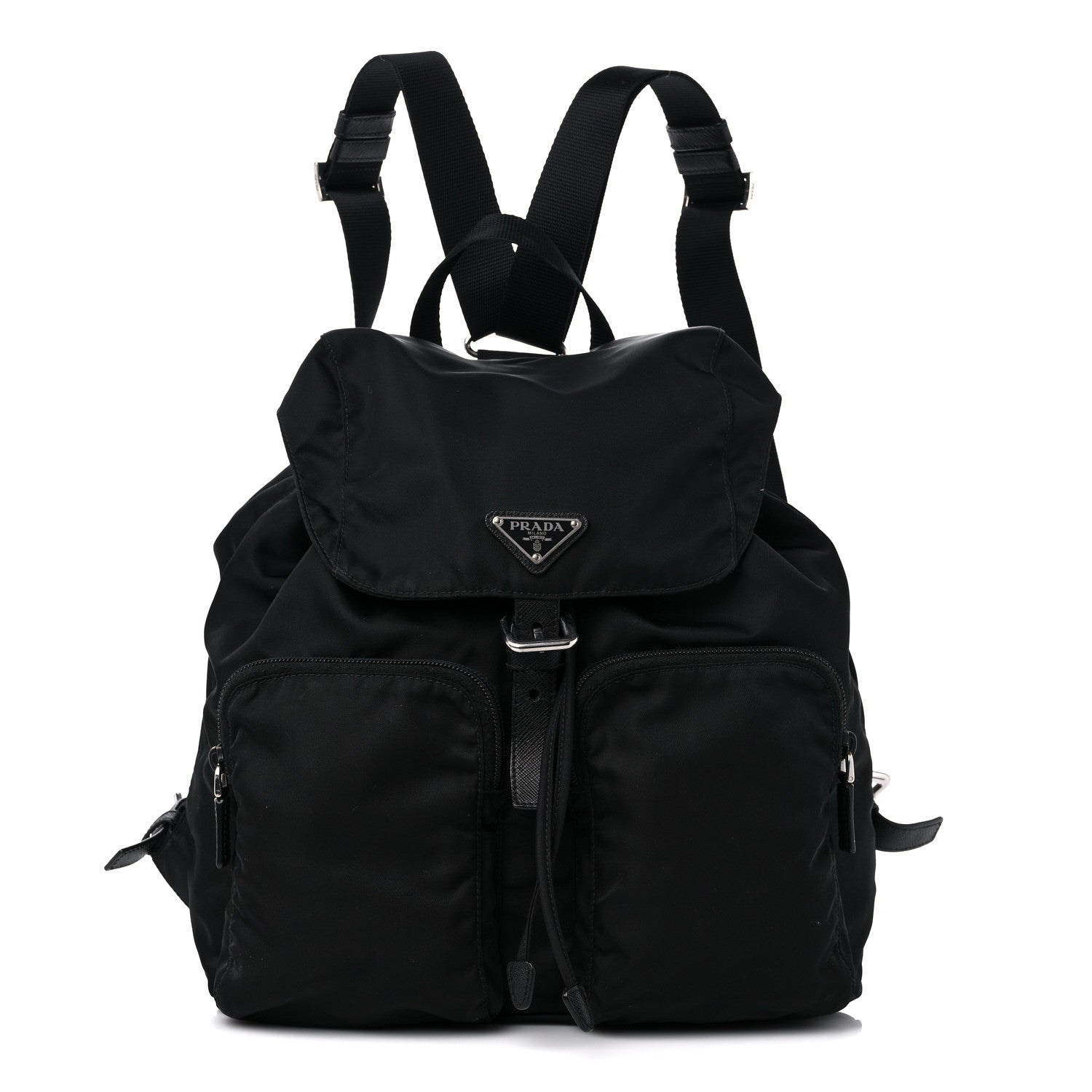 Prada Tessuto Nylon Saffiano Medium Backpack Black 1 of 11
