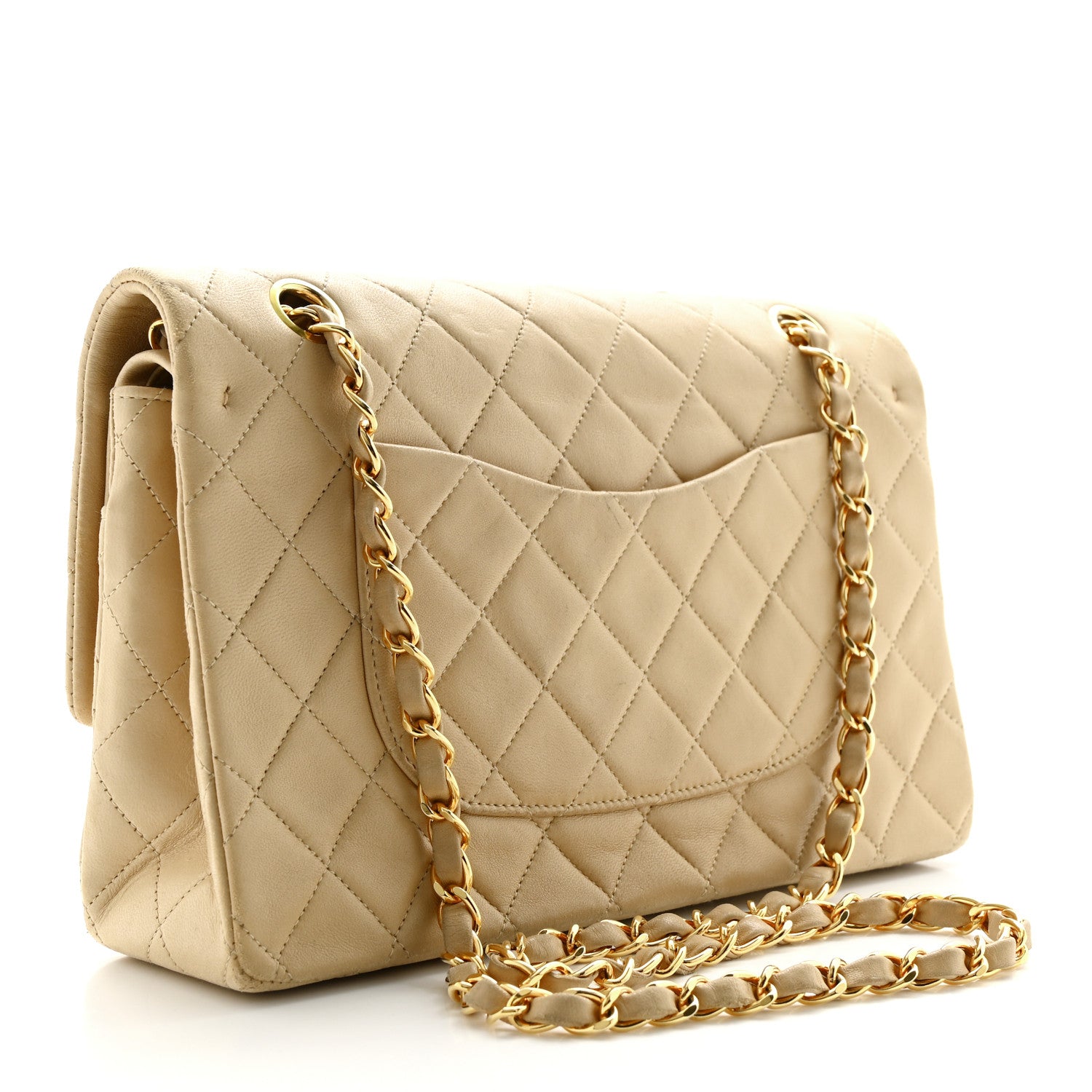 Chanel Lambskin Quilted Medium Double Flap Beige 3 of 19