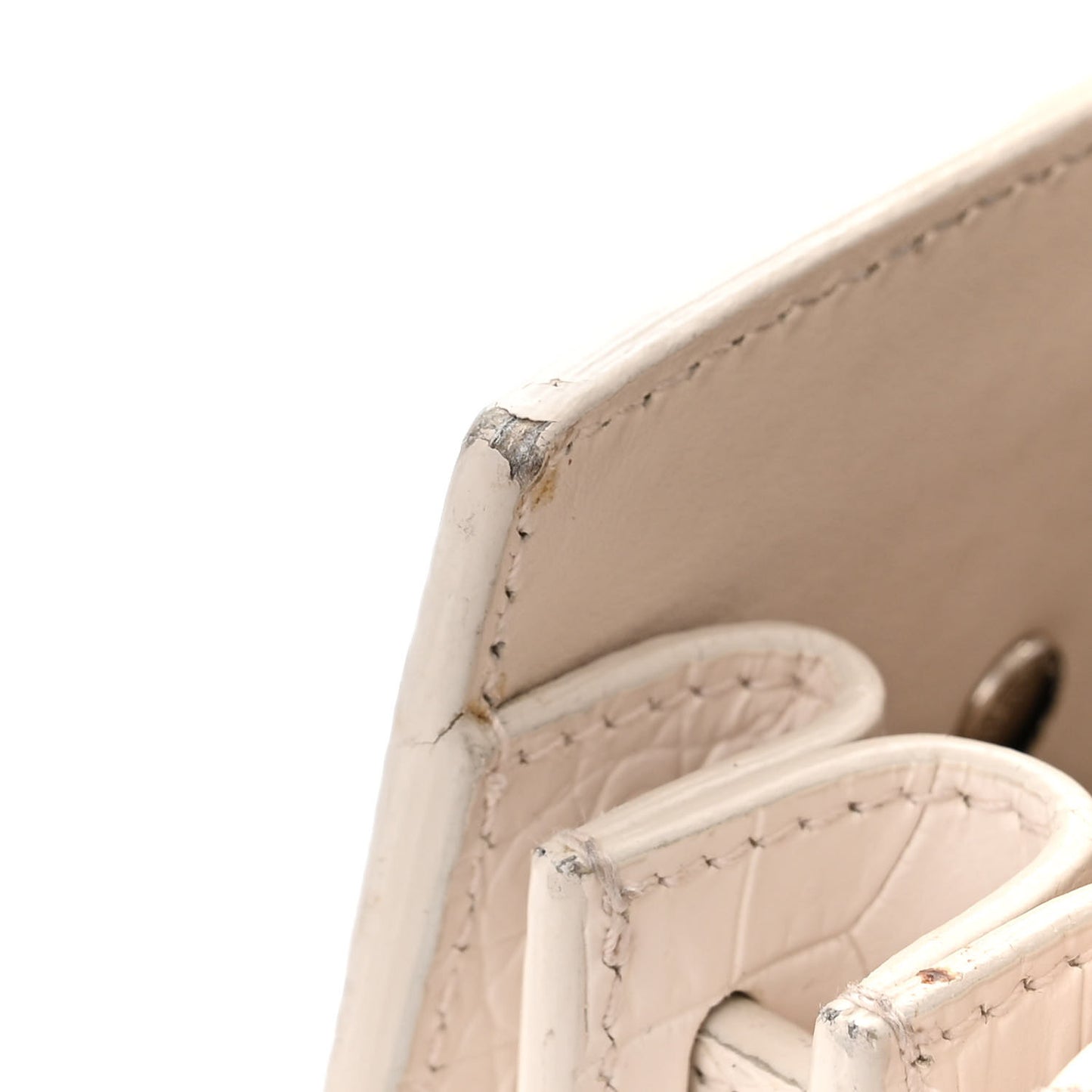Calfskin Crocodile Embossed Baby Sac De Jour Crema Soft