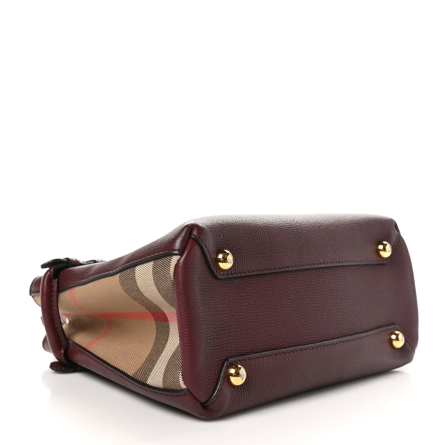 Derby Calfskin House Check Small Bi-Color Mahogany Red