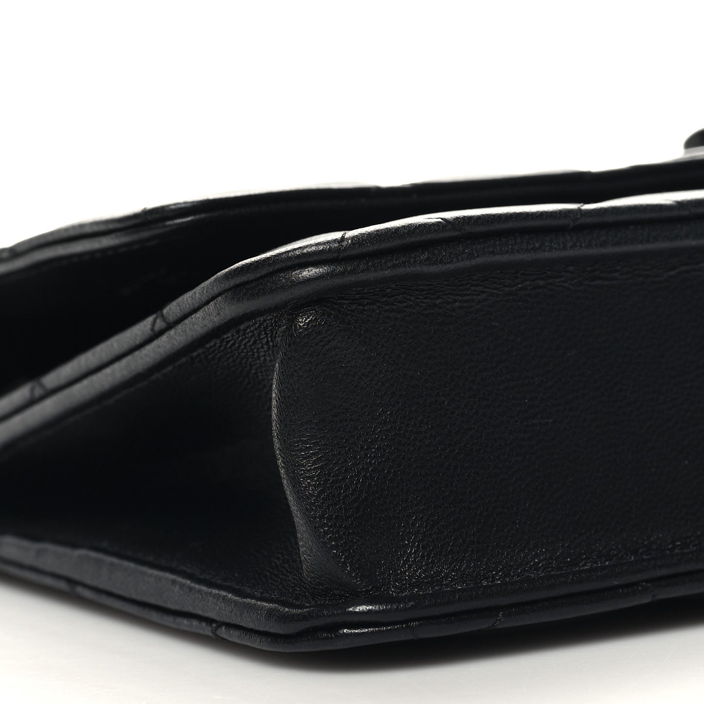 Lambskin Quilted Trendy CC Wallet On Chain WOC So Black