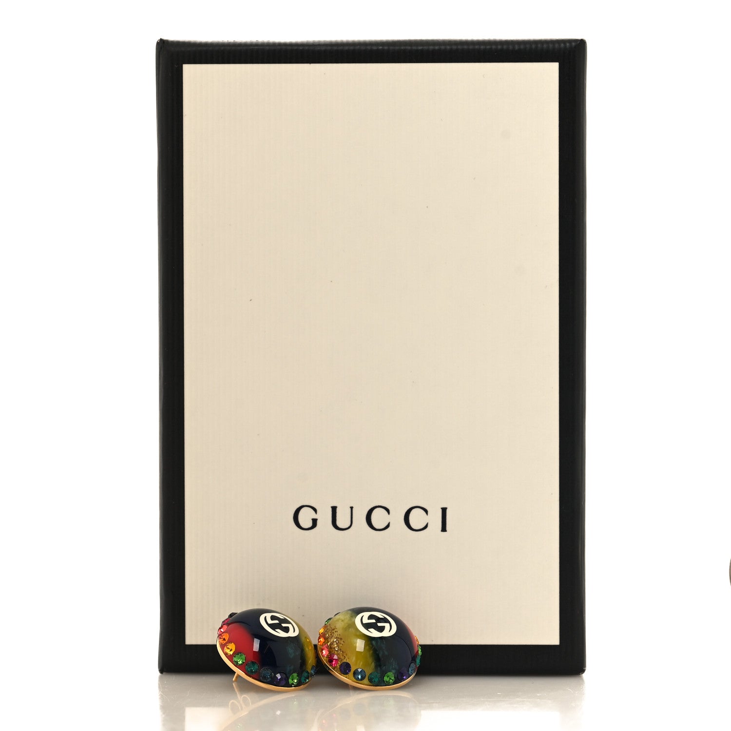 Gucci Resin Crystal Web Stud Earrings Multicolor 5 of 5