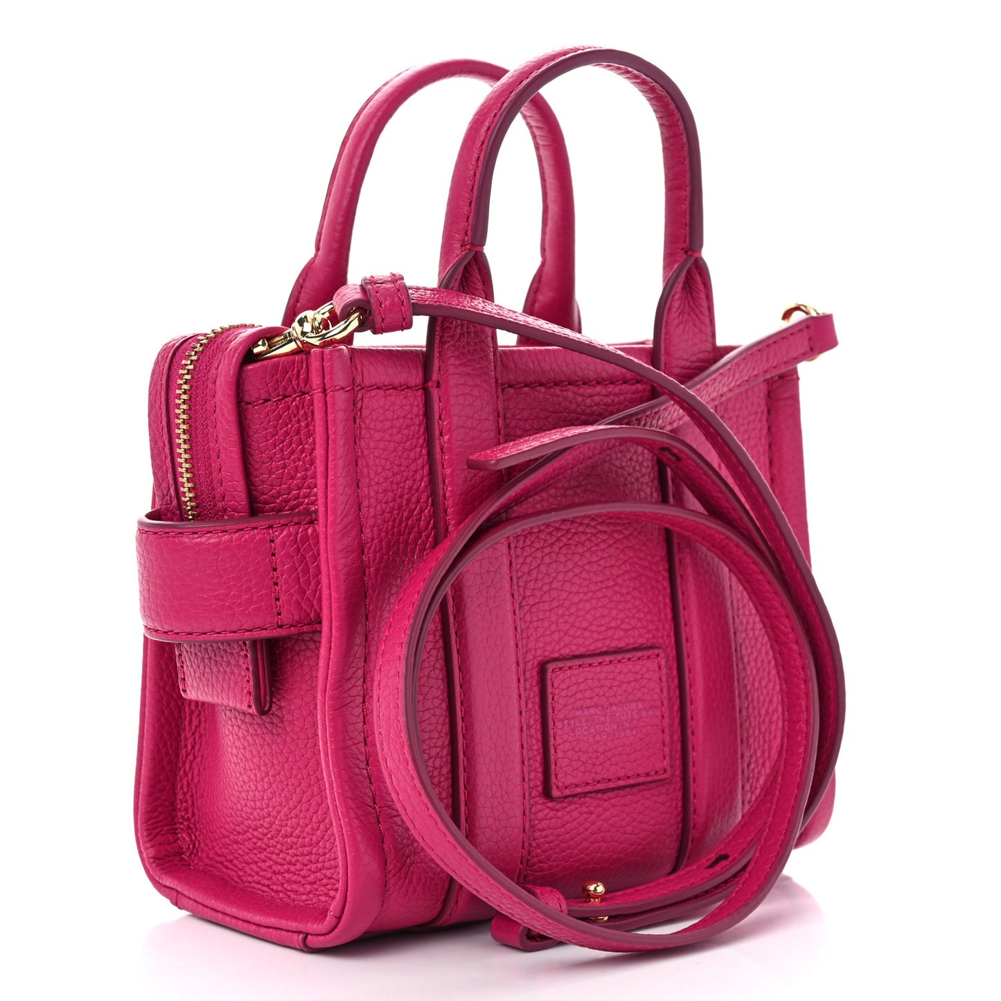 Grained Calfskin Mini The Tote Bag Lipstick Pink