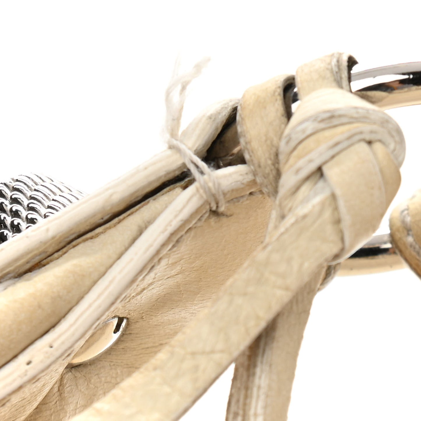 Agneau Giant 21 Silver Hardware Hobo White