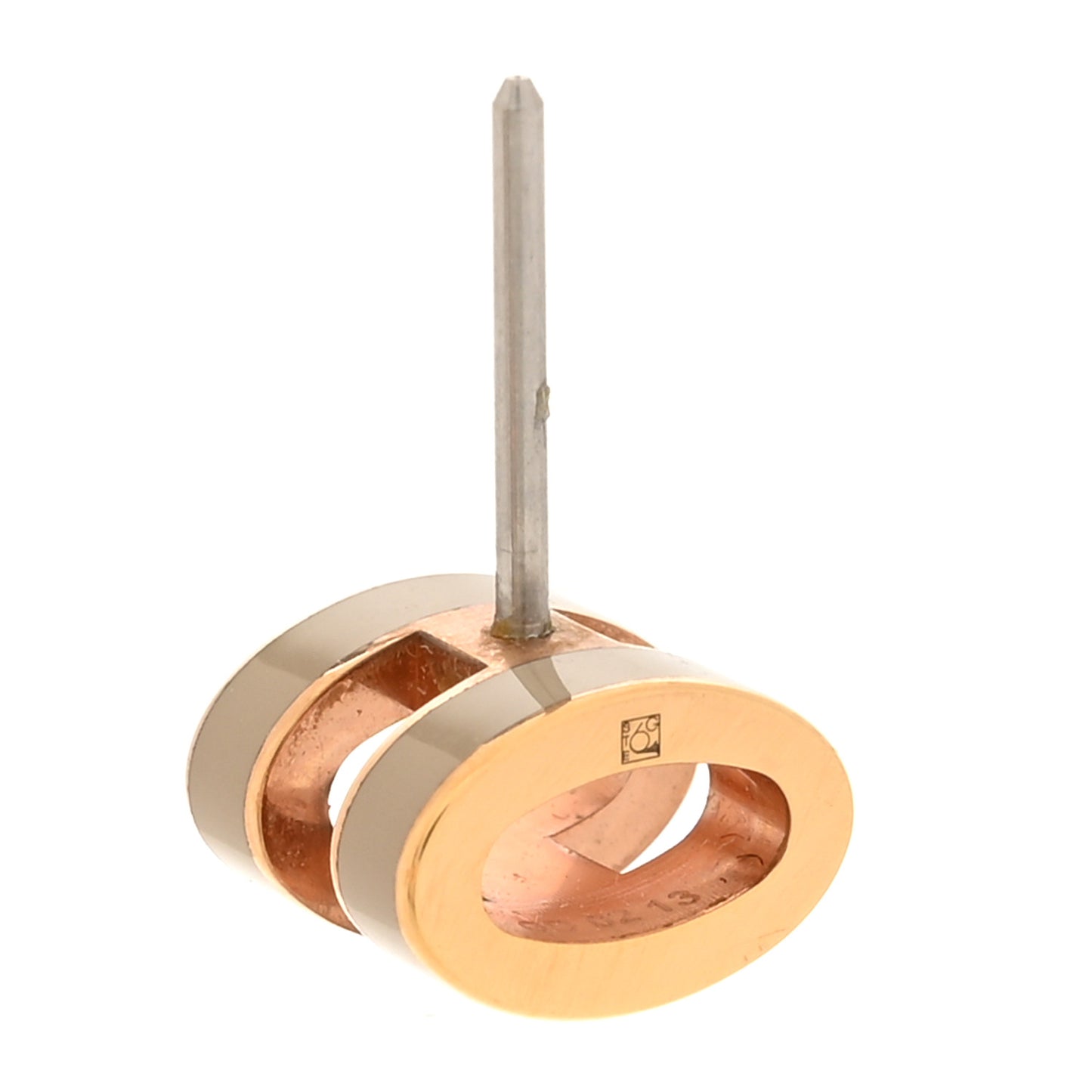 Gold Lacquered Mini Pop H Earrings Marron Glace