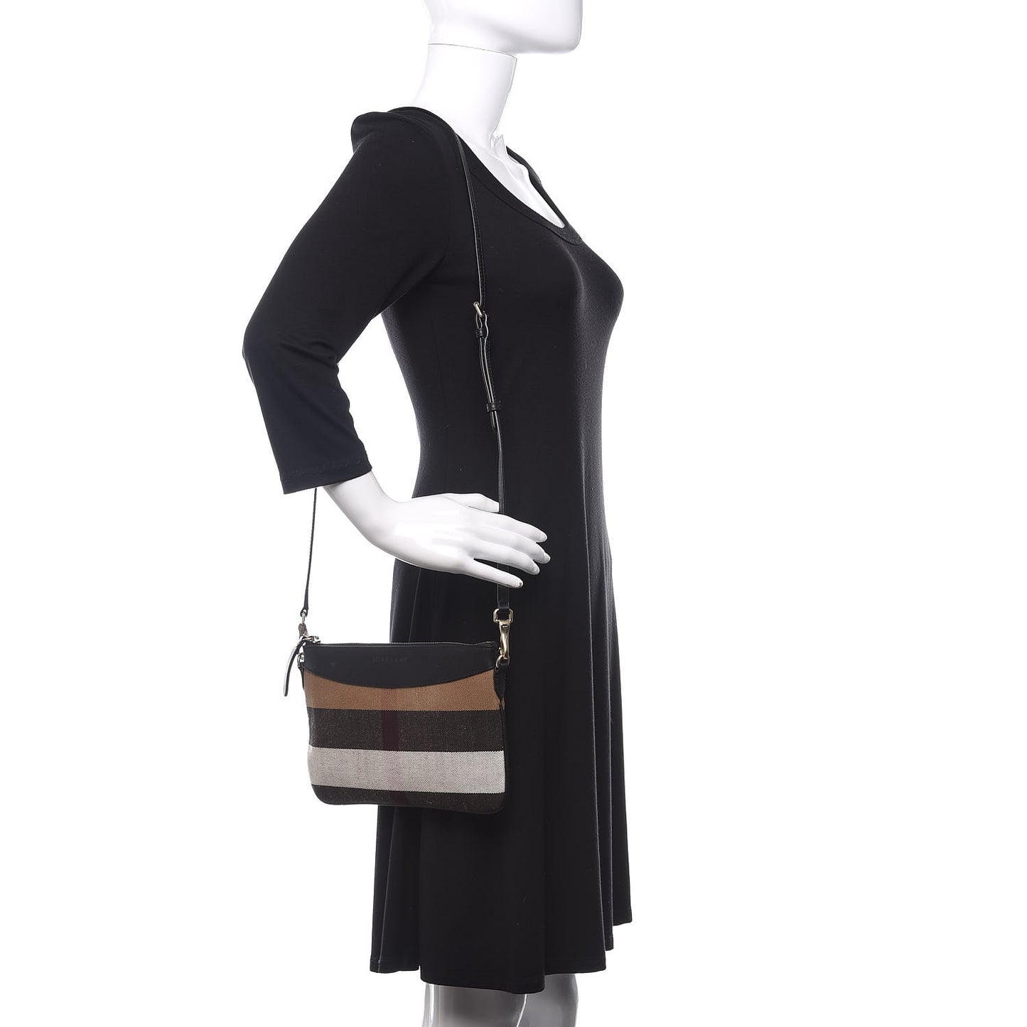 Mega Check Peyton Crossbody Clutch Bag Black