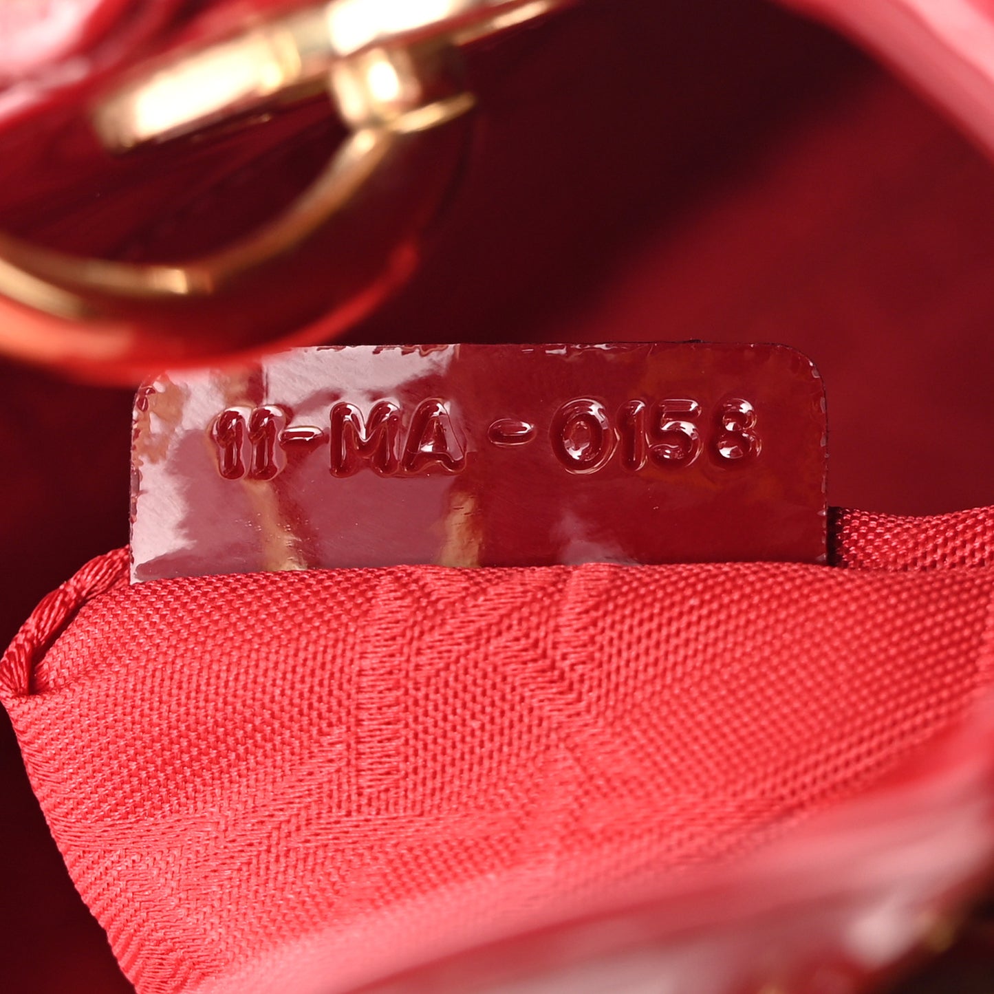 Patent Cannage Mini Lady Dior Red