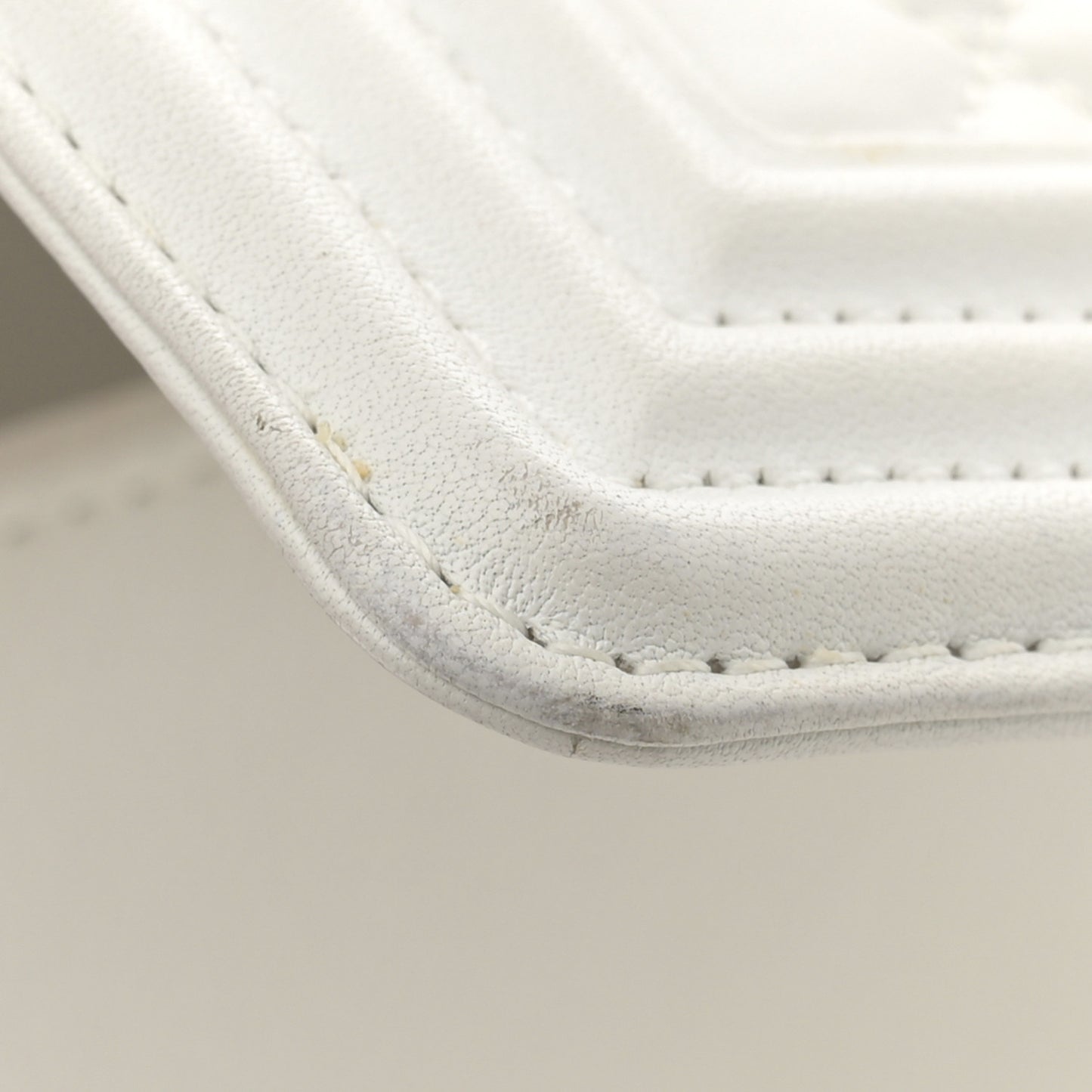 Lambskin Quilted Small Boy Flap White