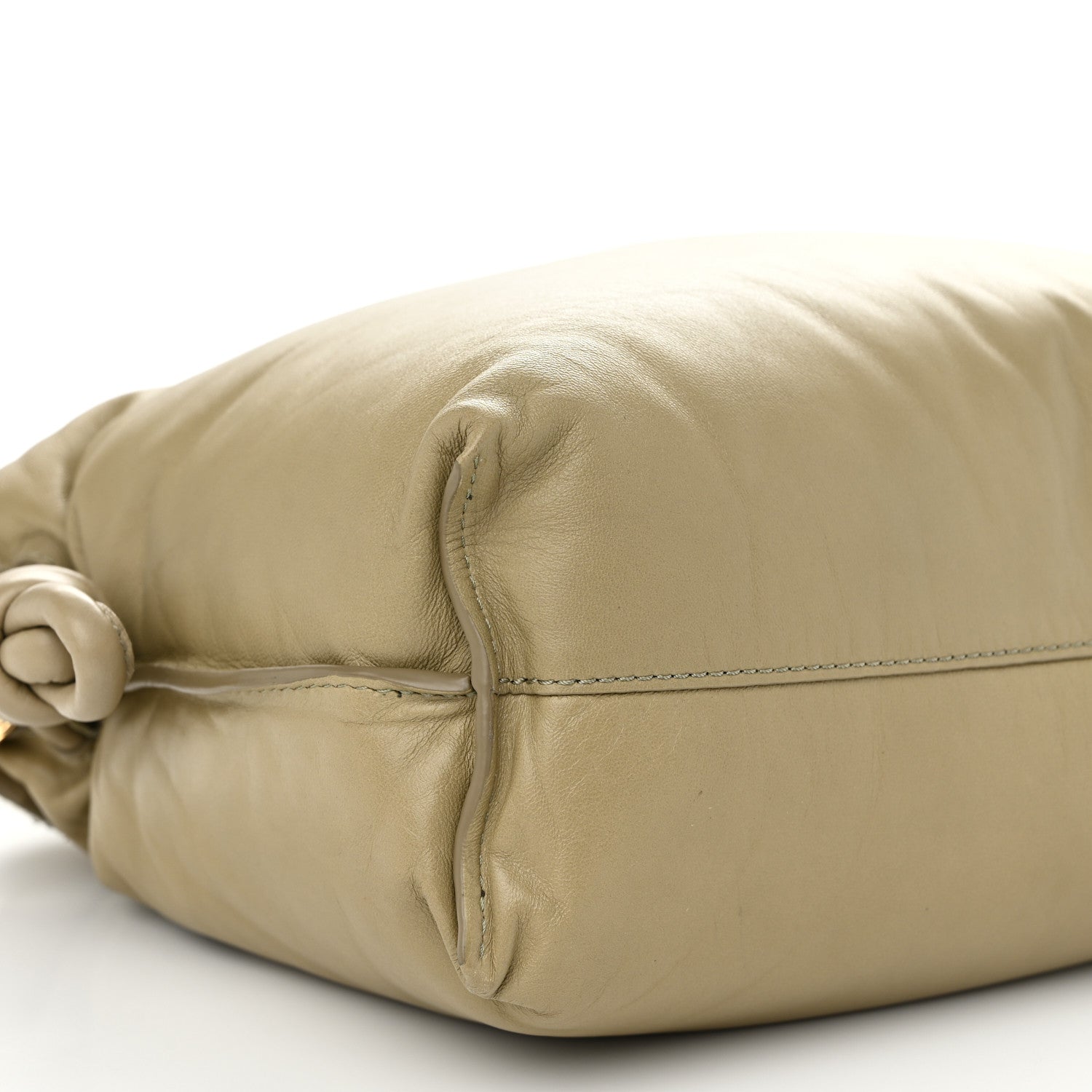 Loewe Shiny Nappa Lambskin Puffer Flamenco Knot Clutch Clay Green 8 of 9