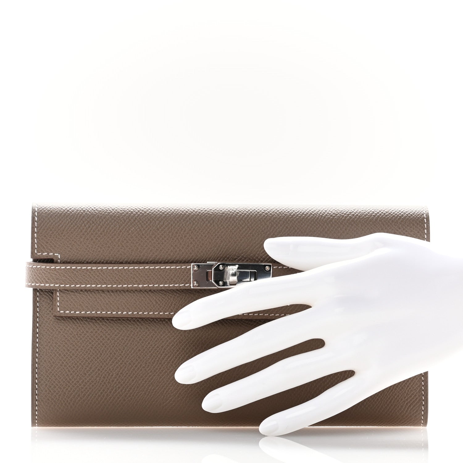 Hermes Epsom Kelly Longue Wallet Etoupe 2 of 8
