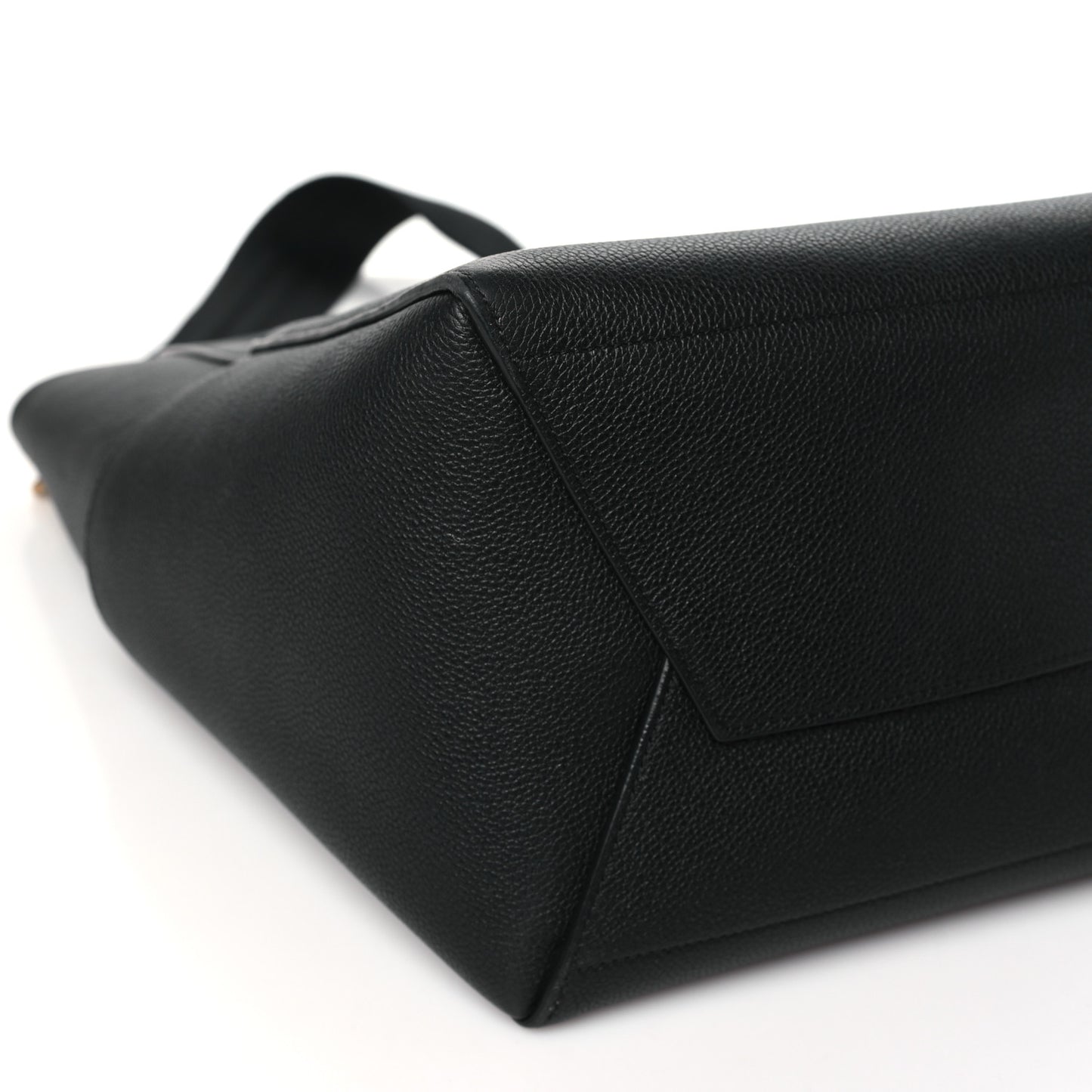 Soft Grained Calfskin Sangle Bucket Bag Black