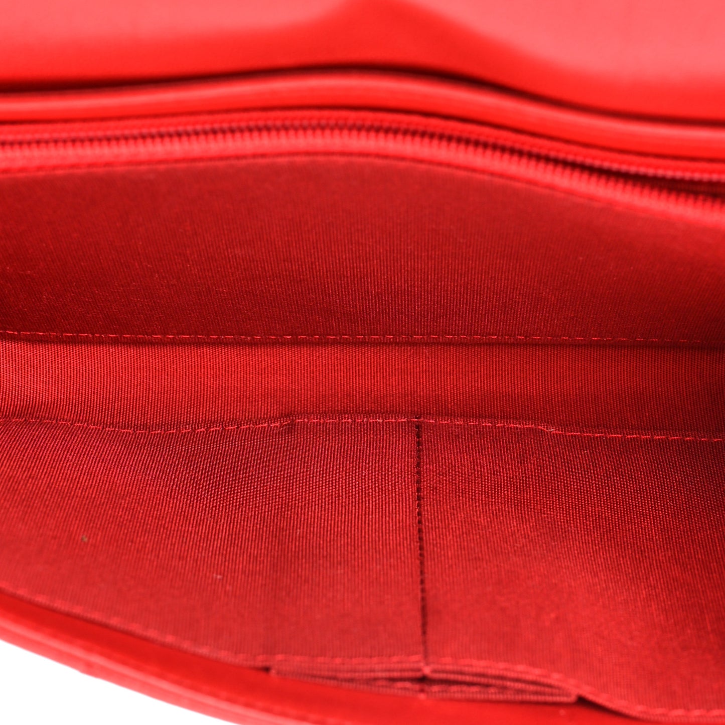 Lambskin Quilted Boy Wallet On Removable Chain WOC Red