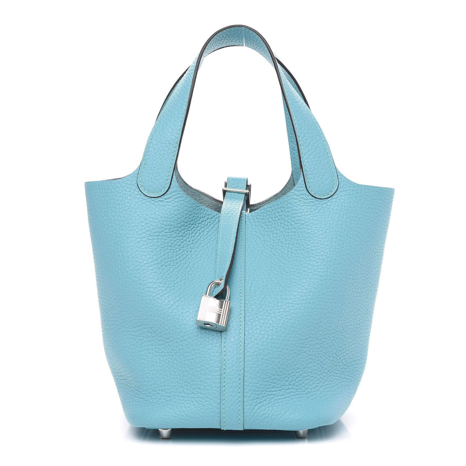 Hermes Taurillon Clemence Picotin Lock 18 PM Bleu Atoll 594017