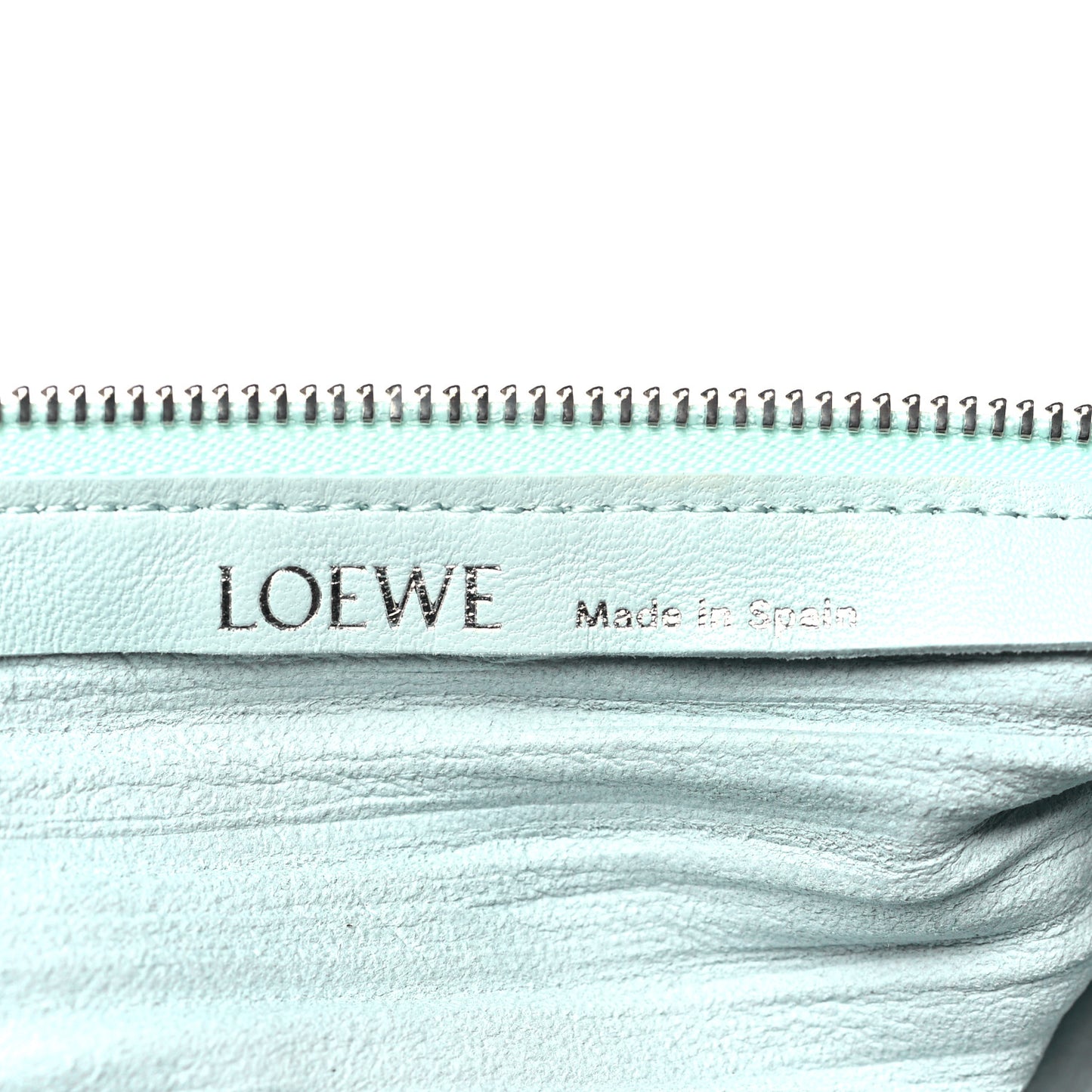 Lambskin Pleated Bracelet Pouch shoulder Bag Blue Iceberg