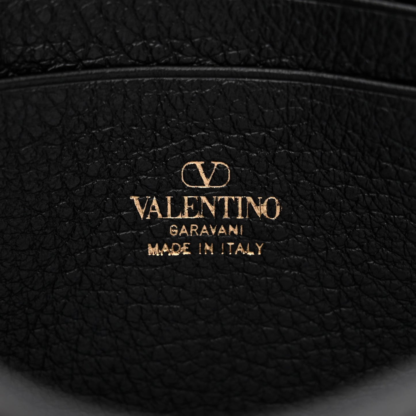 VALENTINO GARAVANI Grainy Calfskin Rockstud Crossbody Pouch Black