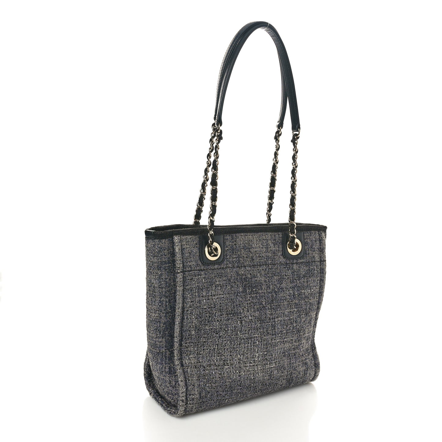 Lurex Boucle Mini Deauville Tote Black