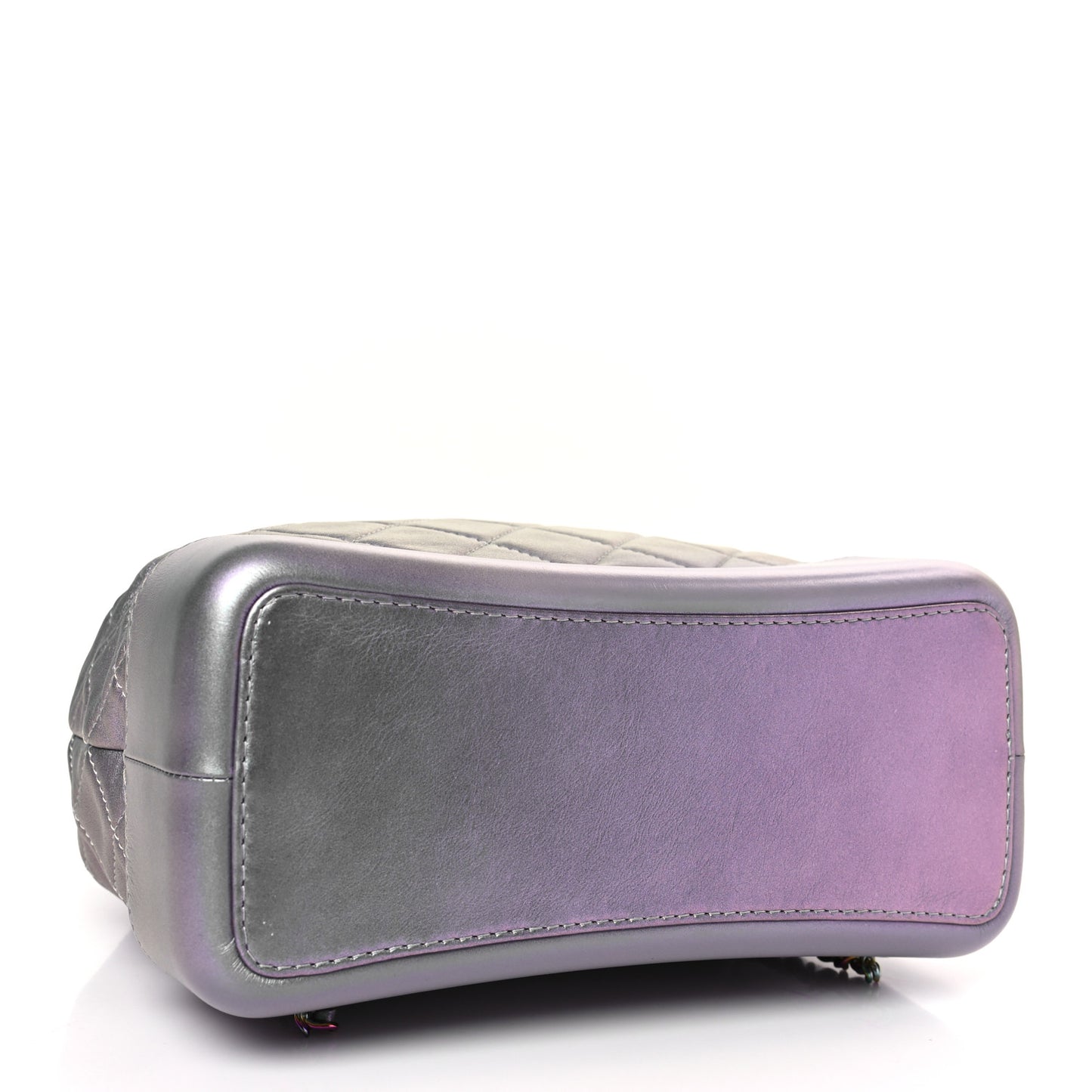 Iridescent Lambskin Calfskin Quilted Gabrielle Backpack Light Purple