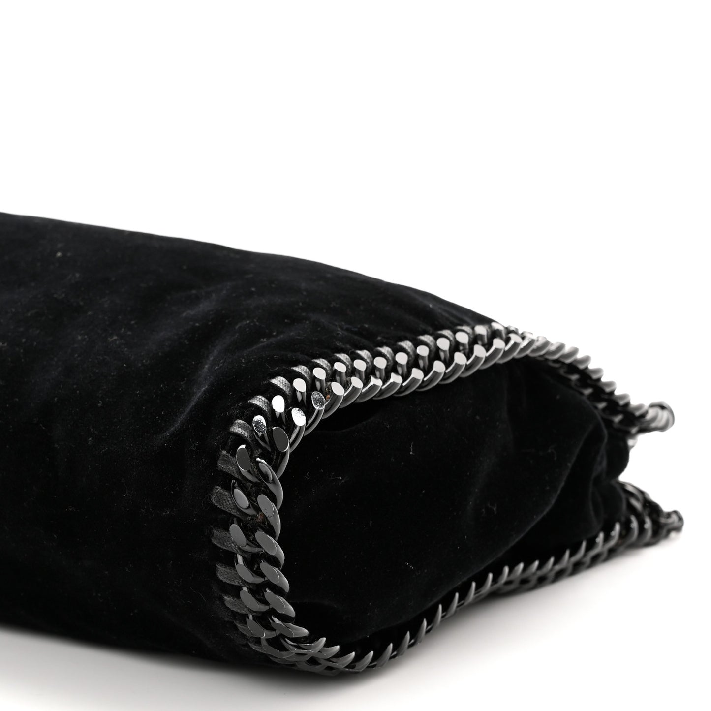 Velvet Mini Falabella Fold Over Tote Black