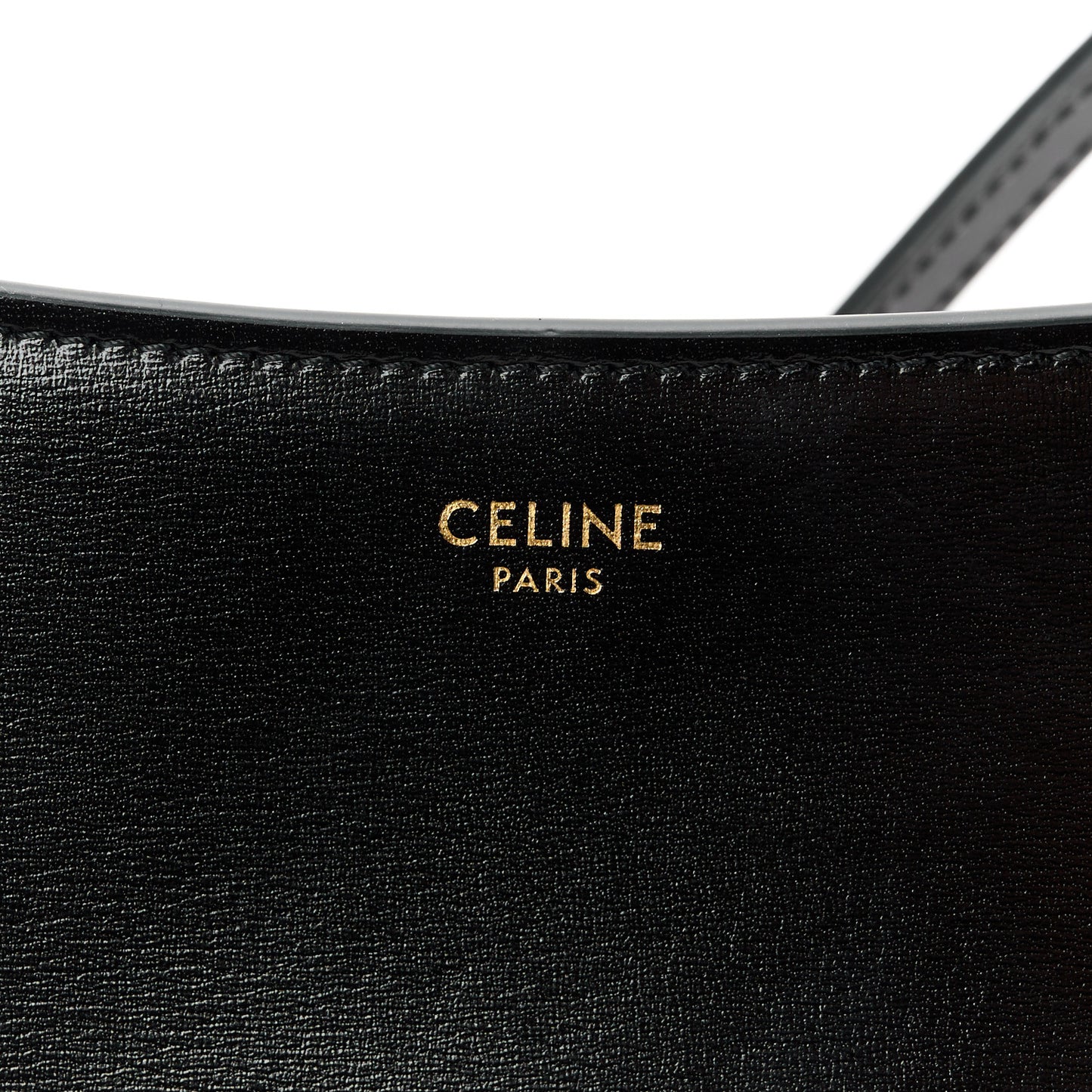 Shiny Calfskin Medium Croque Bag Black