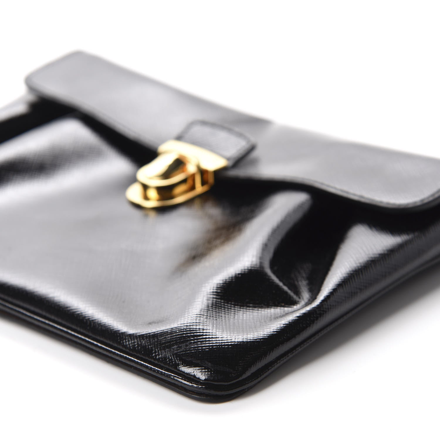 Prada Saffiano Vernice Clutch Black 7 of 11