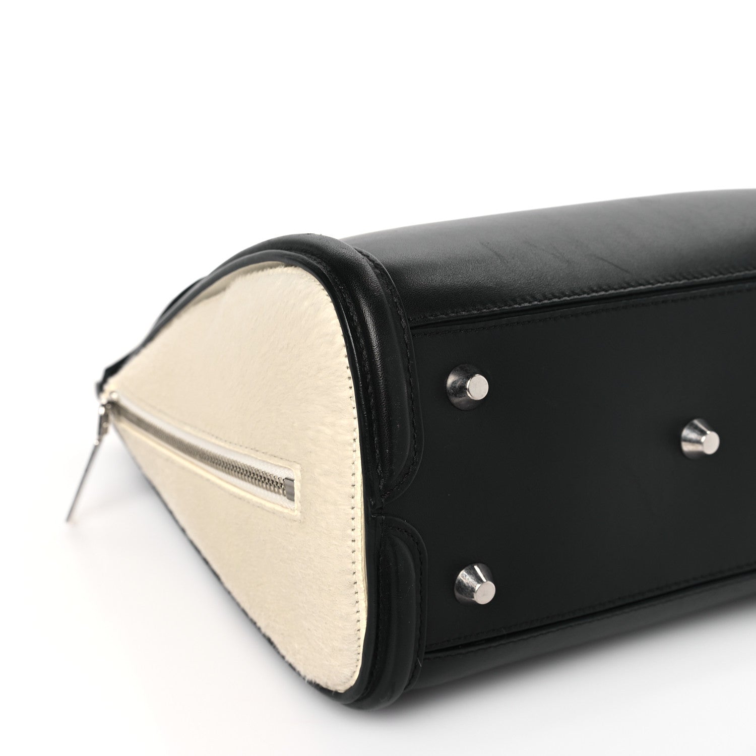 Alexander McQueen Soft Calfskin Calf Hair Wood Plate Small Heroine Black 8 of 10