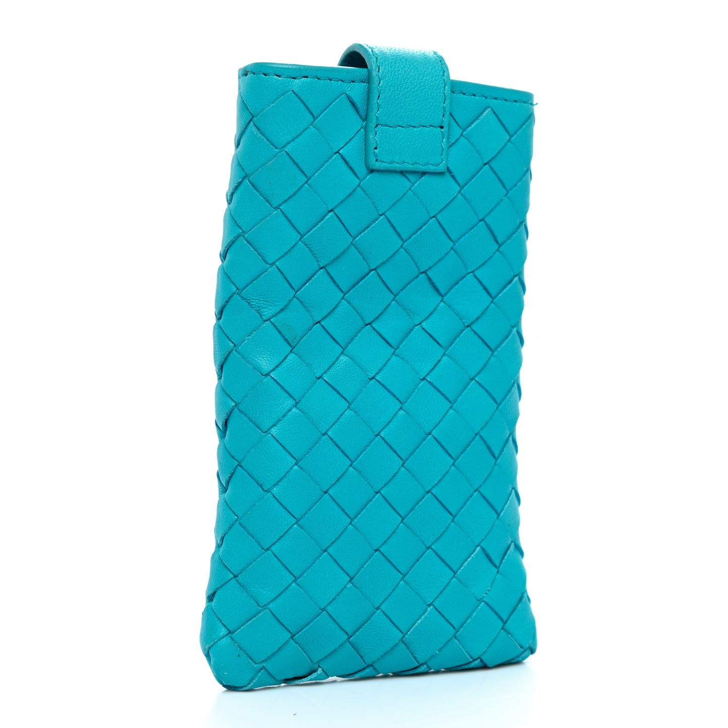 Nappa Intrecciato Phone Case Turquoise