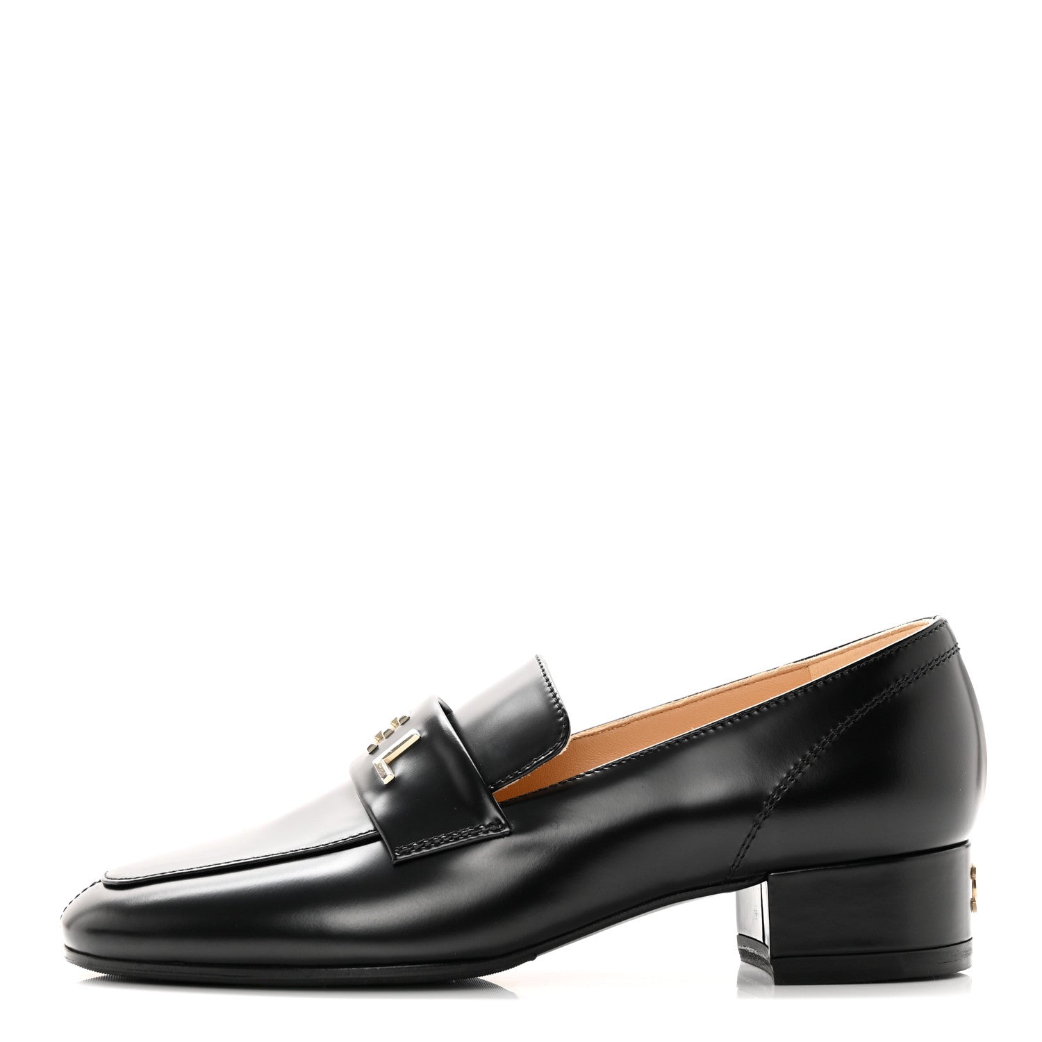 Chanel Shiny Calfskin Logo Loafers 37 Black 1370766 – FASHIONPHILE