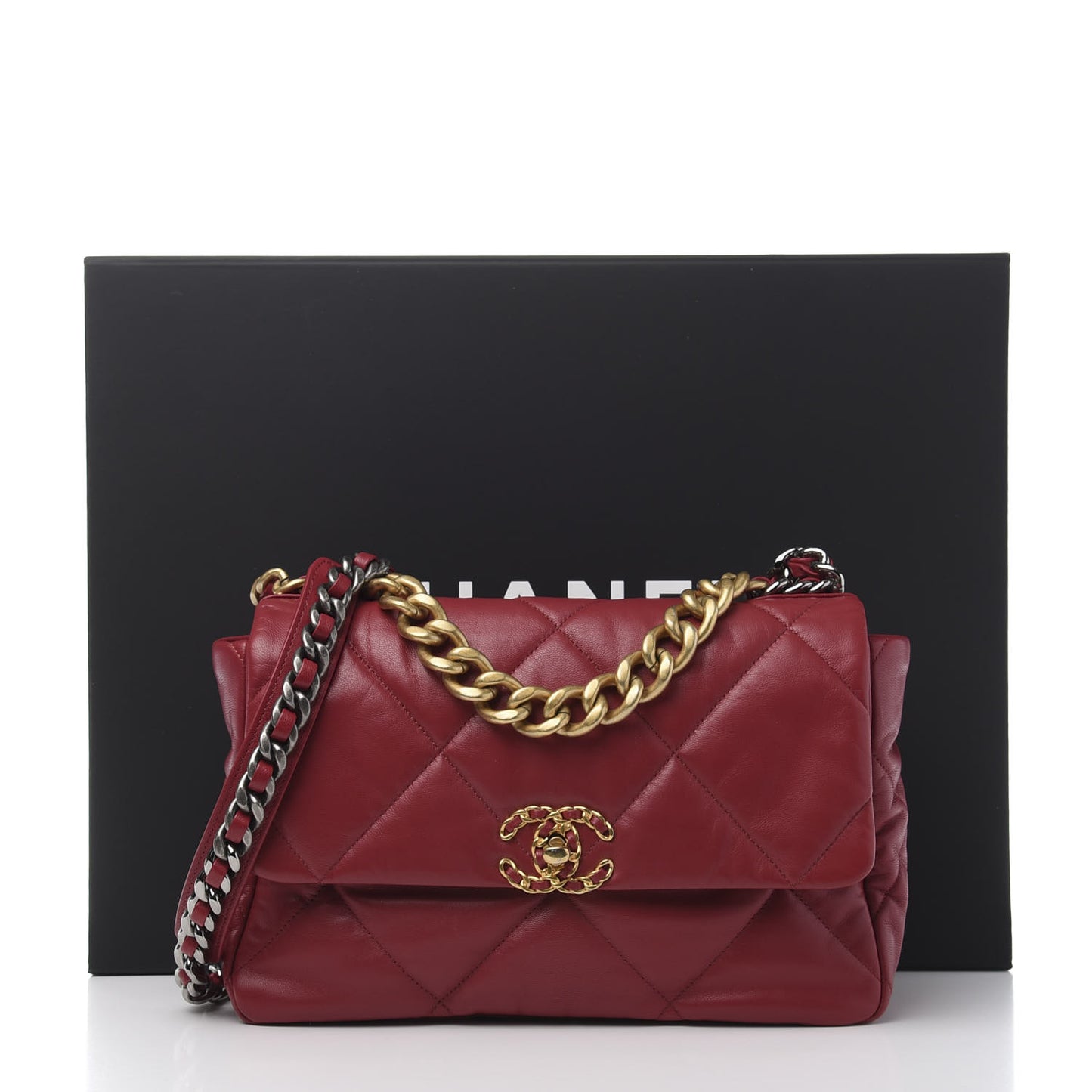 Lambskin Quilted Large 19 Flap Red