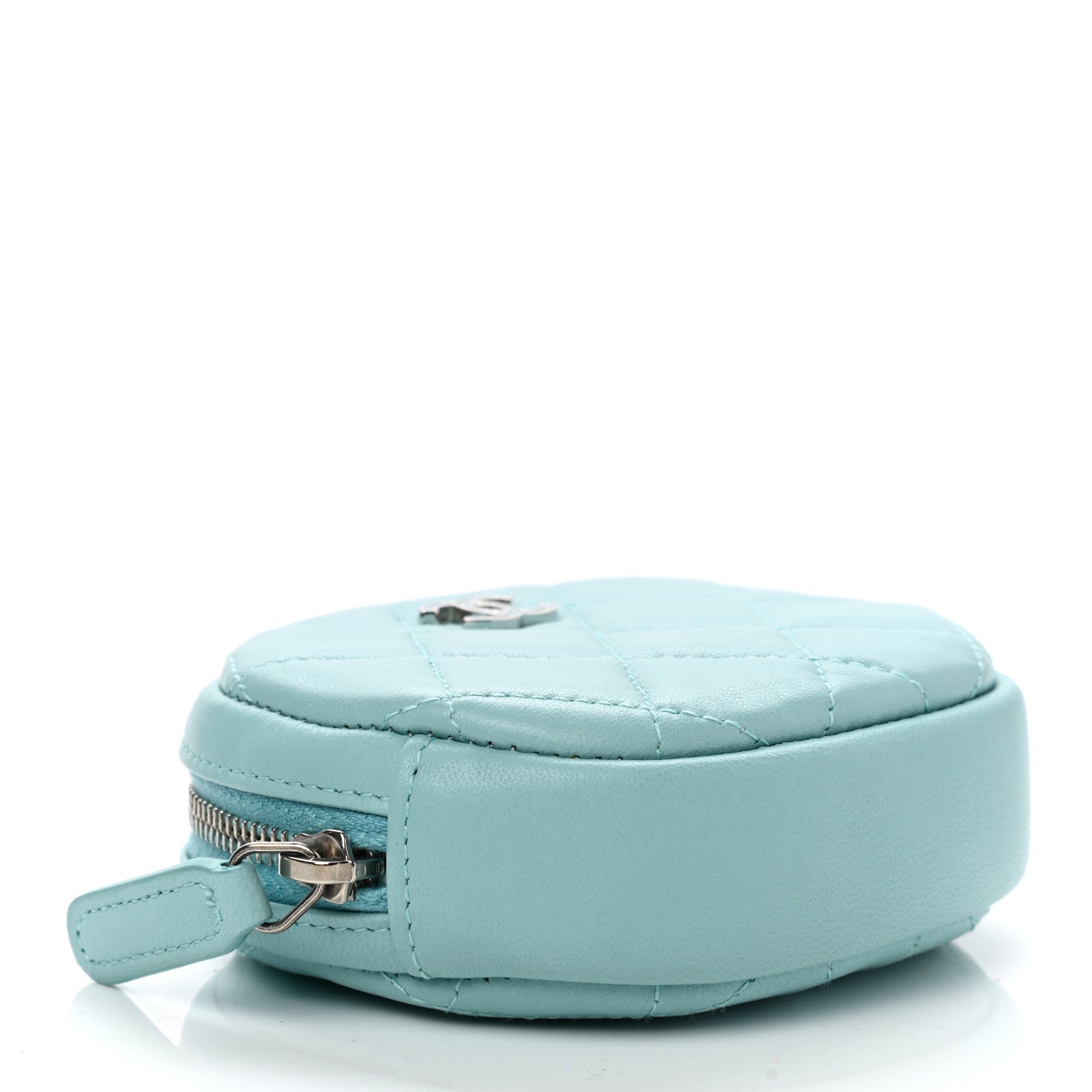 Chanel Lambskin Quilted Zip Around Classic Coin Purse Light Blue 4 of 8