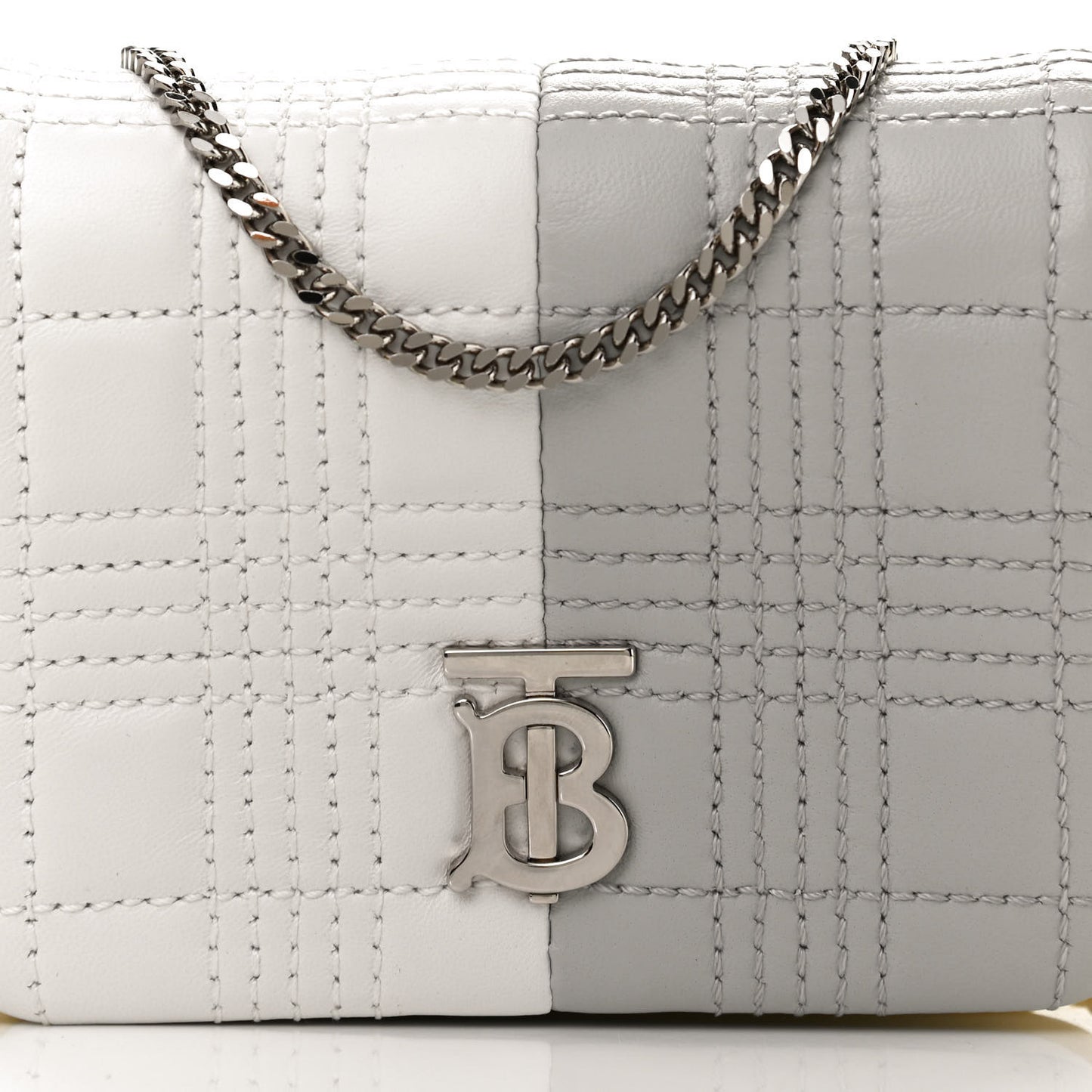 Lambskin Quilted Mini Lola Bag White Grey Yellow