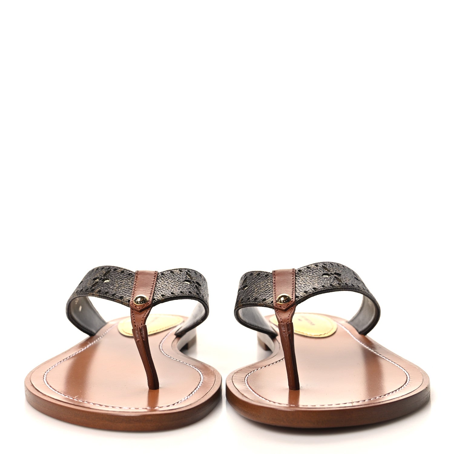 Louis Vuitton Monogram Sunny Flat Thong Sandals 38 Brown 2 of 8
