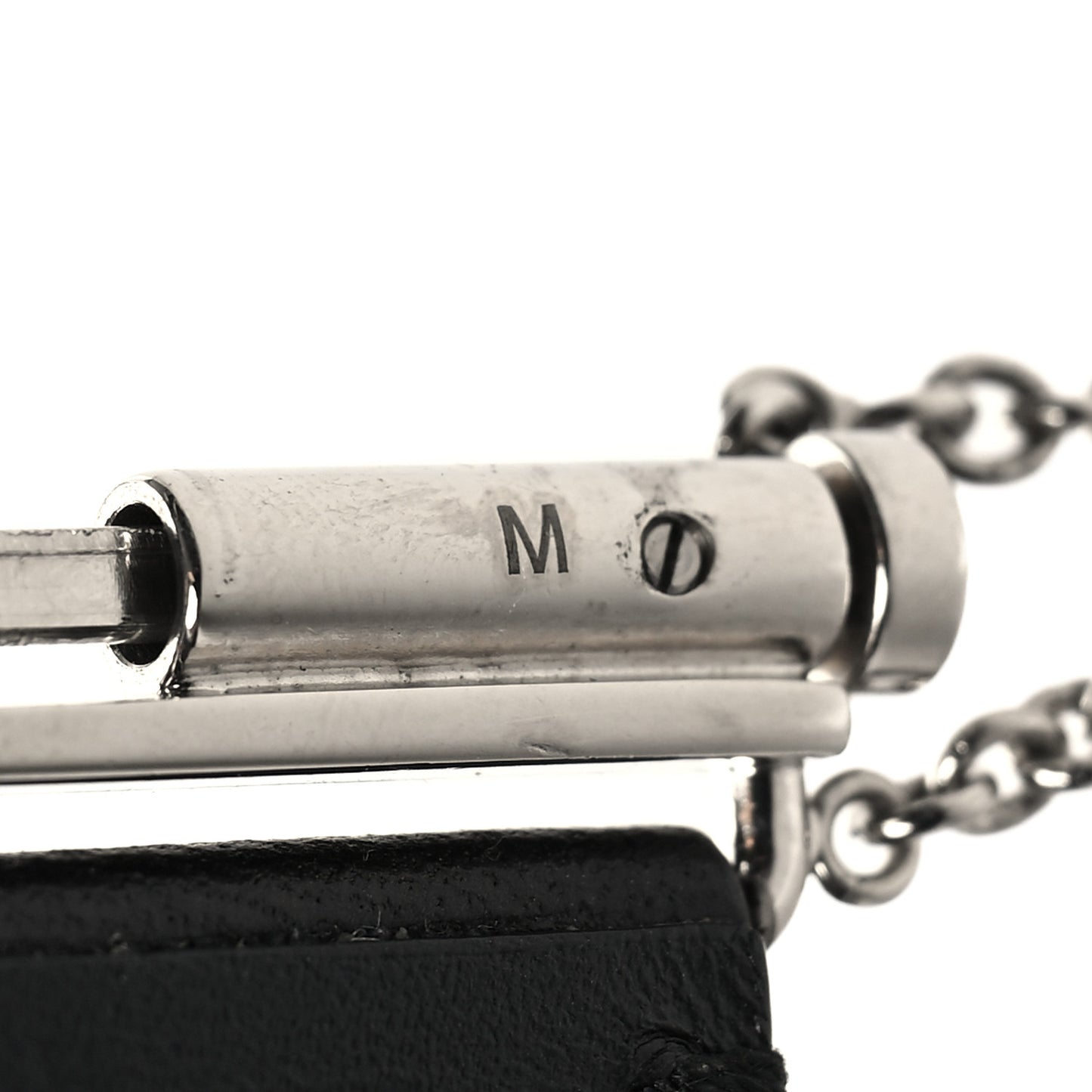 Lambskin Baguette Crystal CC Chain Cuff Bracelet M Black