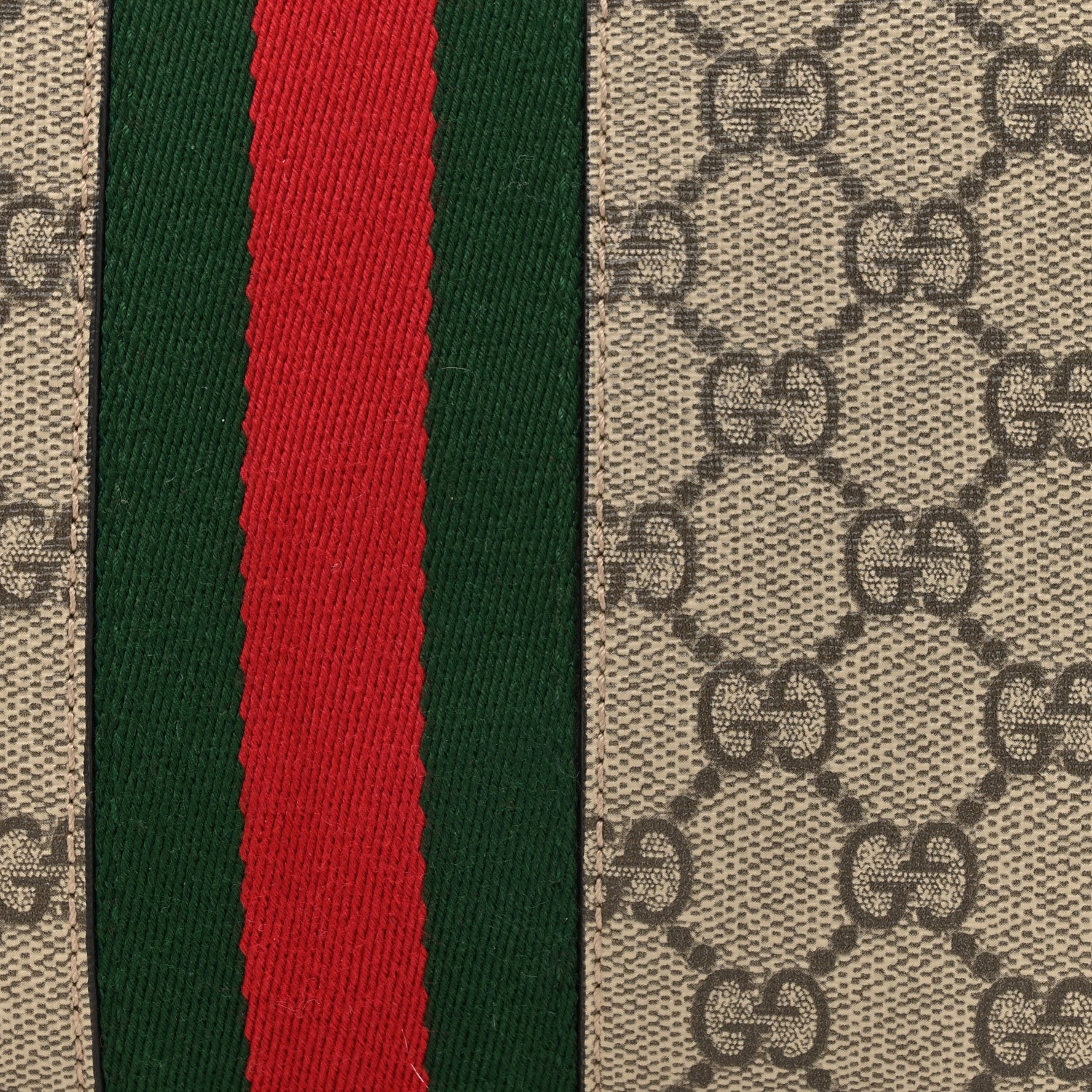 Gucci GG Supreme Monogram Textured Dollar Calfskin Web Small Ophidia Dome Shoulder Bag Beige Ebony New Acero 7 of 10